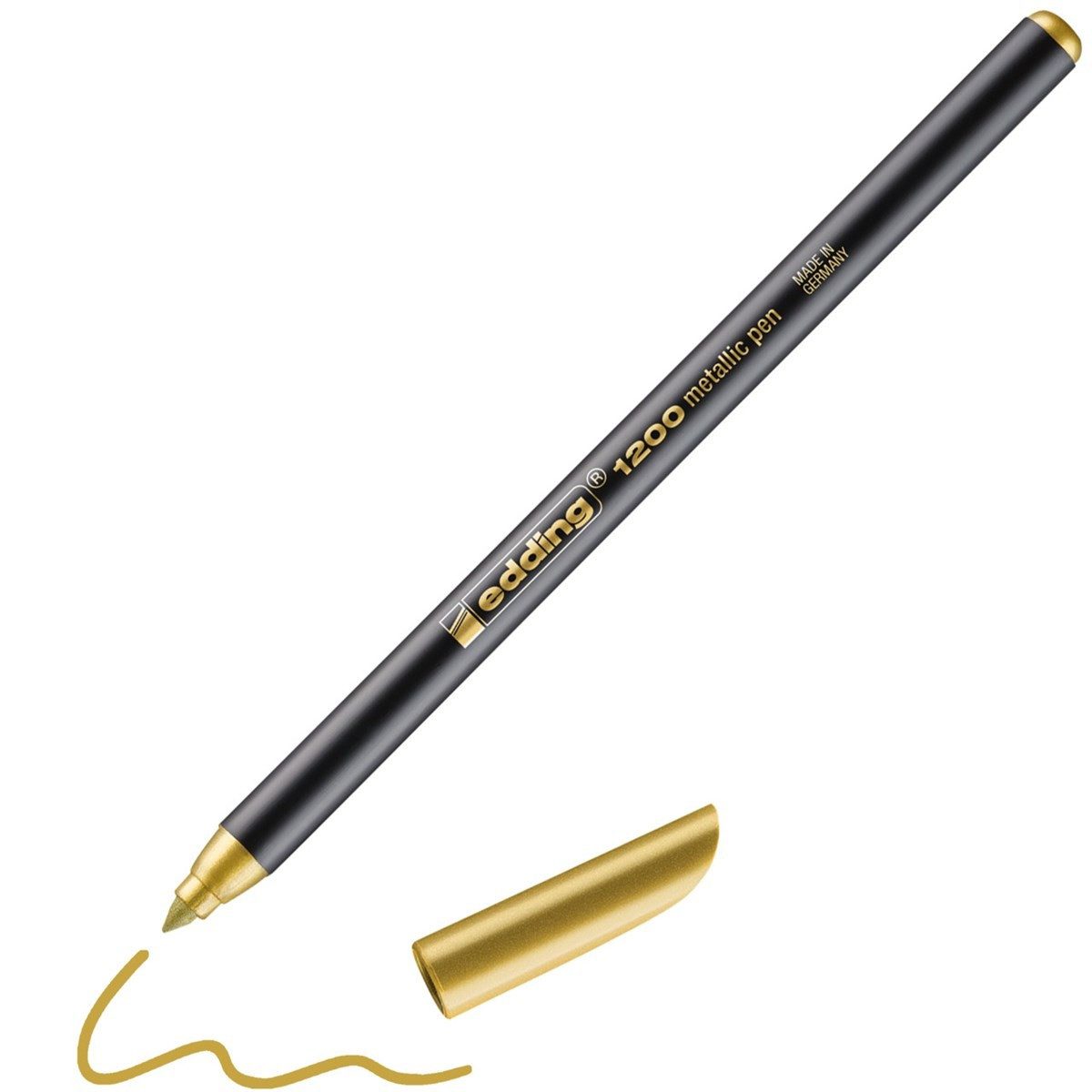 edding Faserstift Fasermaler 1200 metallic gold Rundspitze, Metallictinte im Filtersystem