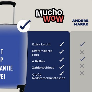 MuchoWow Handgepäckkoffer Zitate - Ich muss in den Urlaub fahren, alter Mann! - Blau - Urlaub, 4 Rollen, Reisetasche mit rollen, Handgepäck für Ferien, Trolley, Reisekoffer