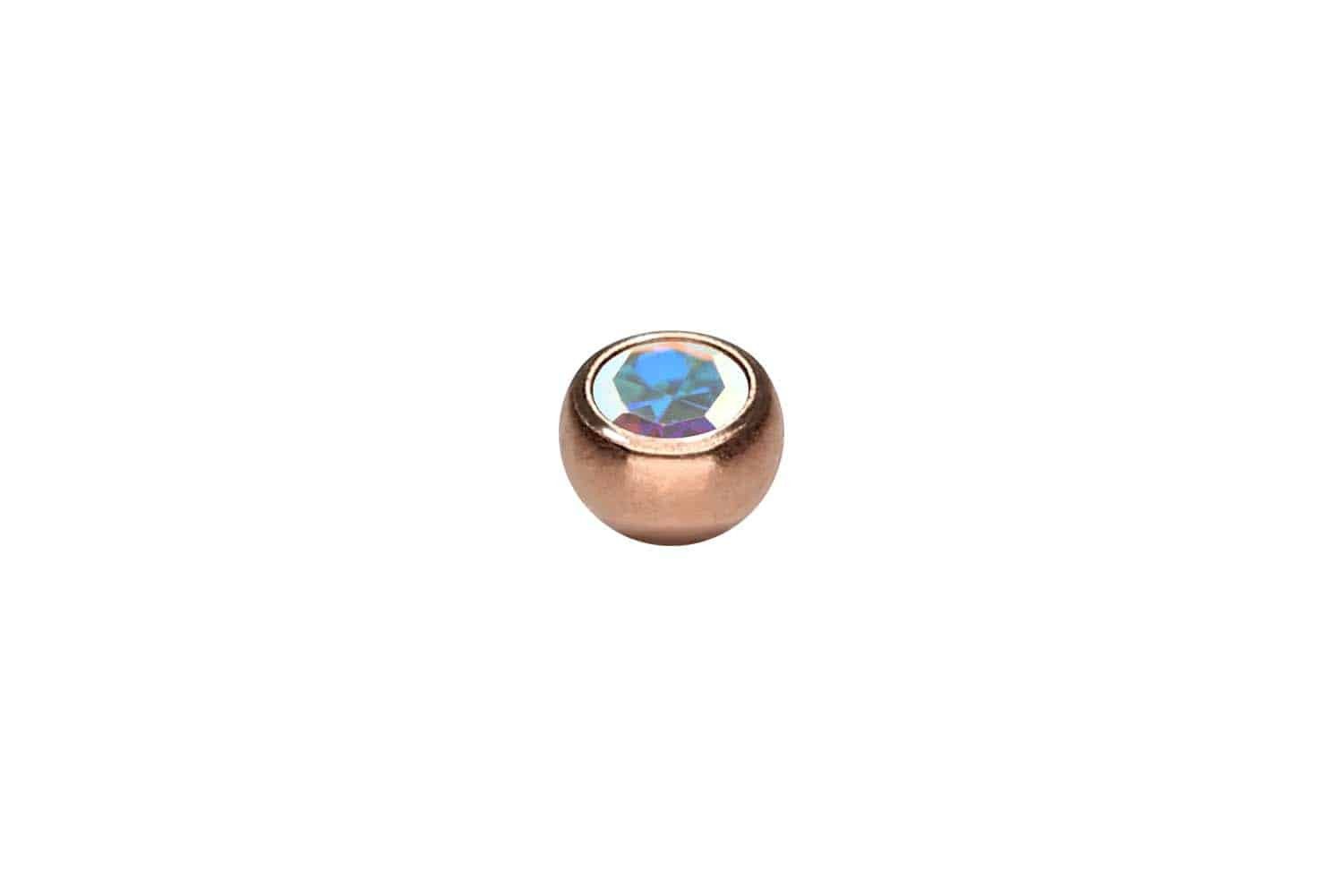 PIERCINGLINE Piercing-Set Chirurgenstahl Schraubkugel KRISTALL (Schraub-Aufsätze, 1-tlg)