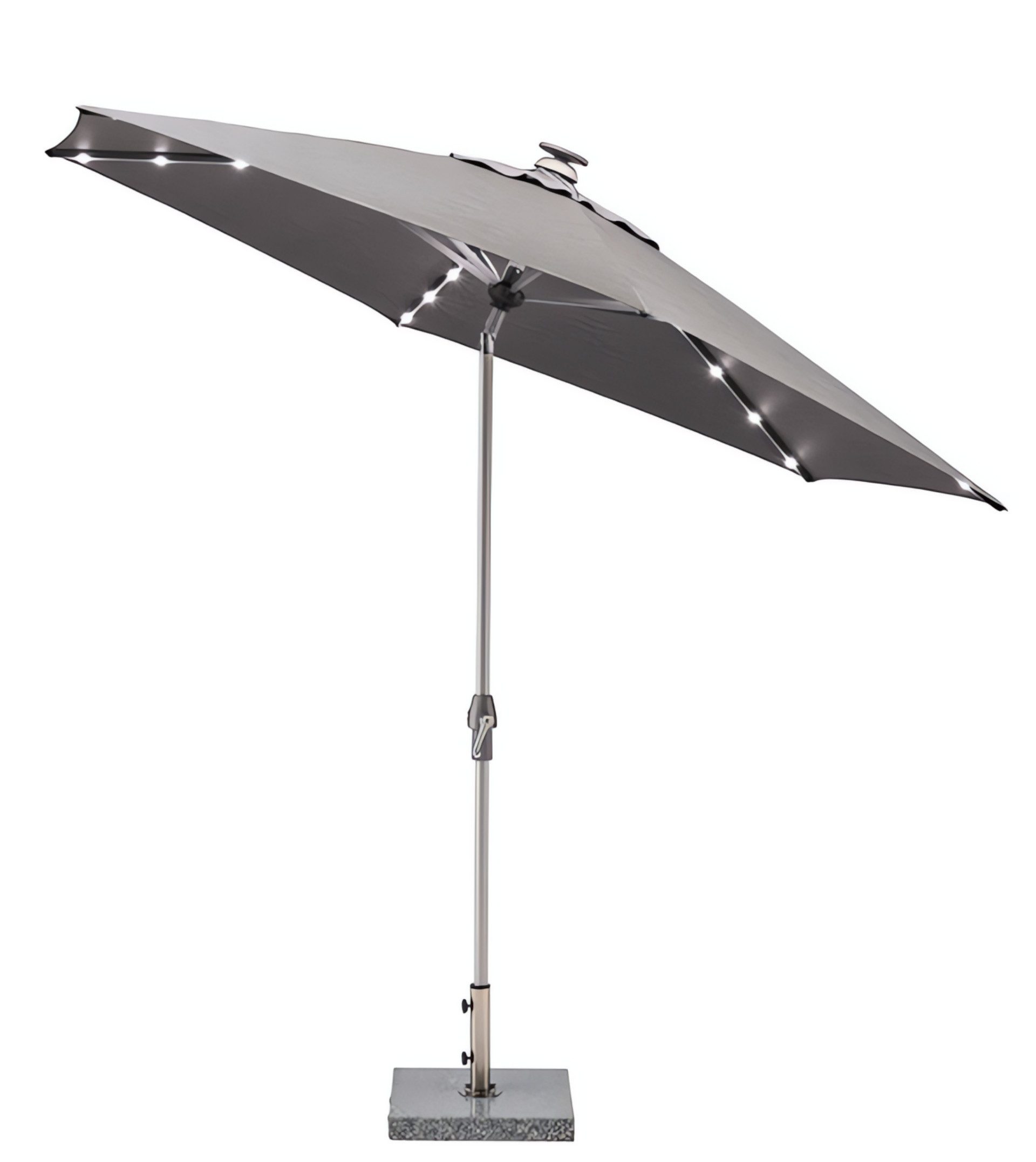 KETTLER Sonnenschirm EASY ALLROUND LED Ø300cm mit PU-Beschichtung silber/ charcoal