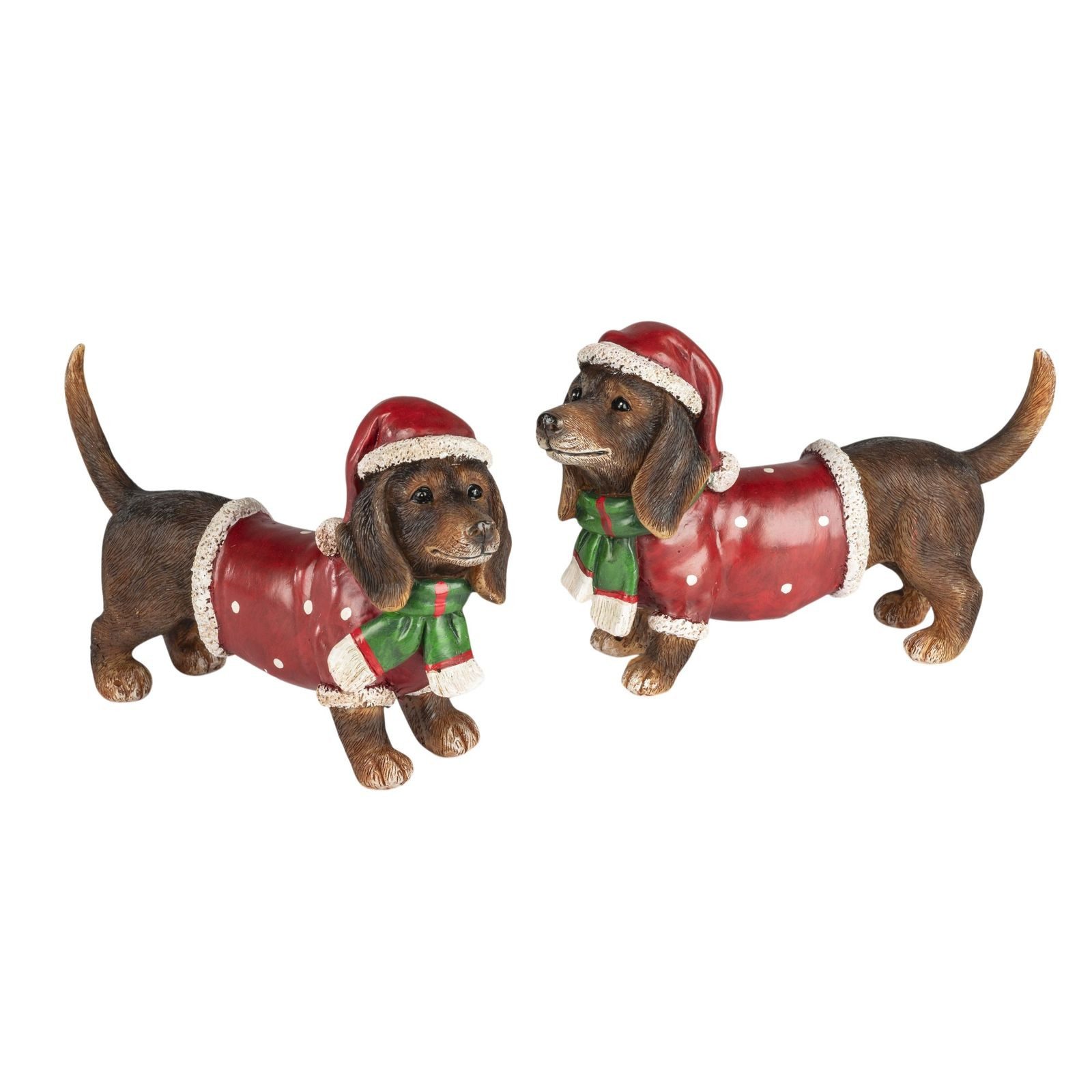 formano Dekofigur 2er Set Weihnachts-Dackel Dekofiguren 22 x 13 cm