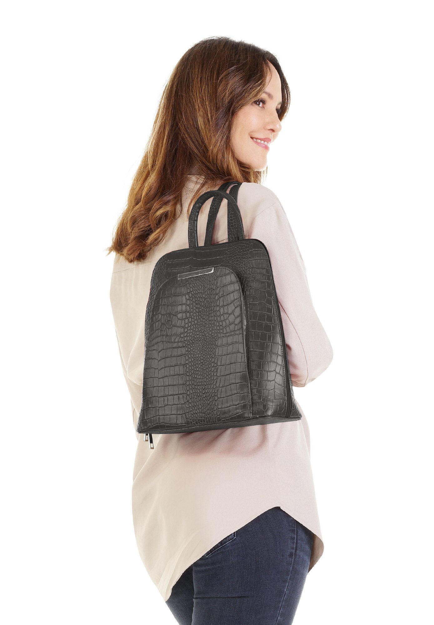 Cluty Cityrucksack, echt Leder, Made in Italy günstig online kaufen