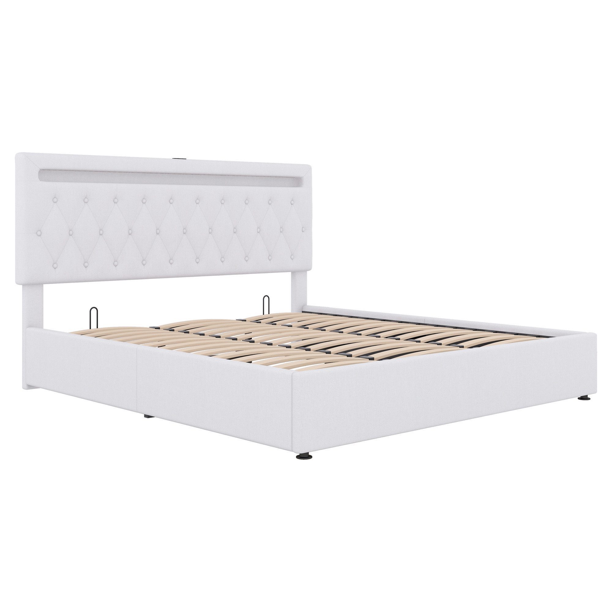 HAUSS SPOLE Polsterbett 180x200cm mitUmgebungslicht, Fernbedienung, günstig online kaufen