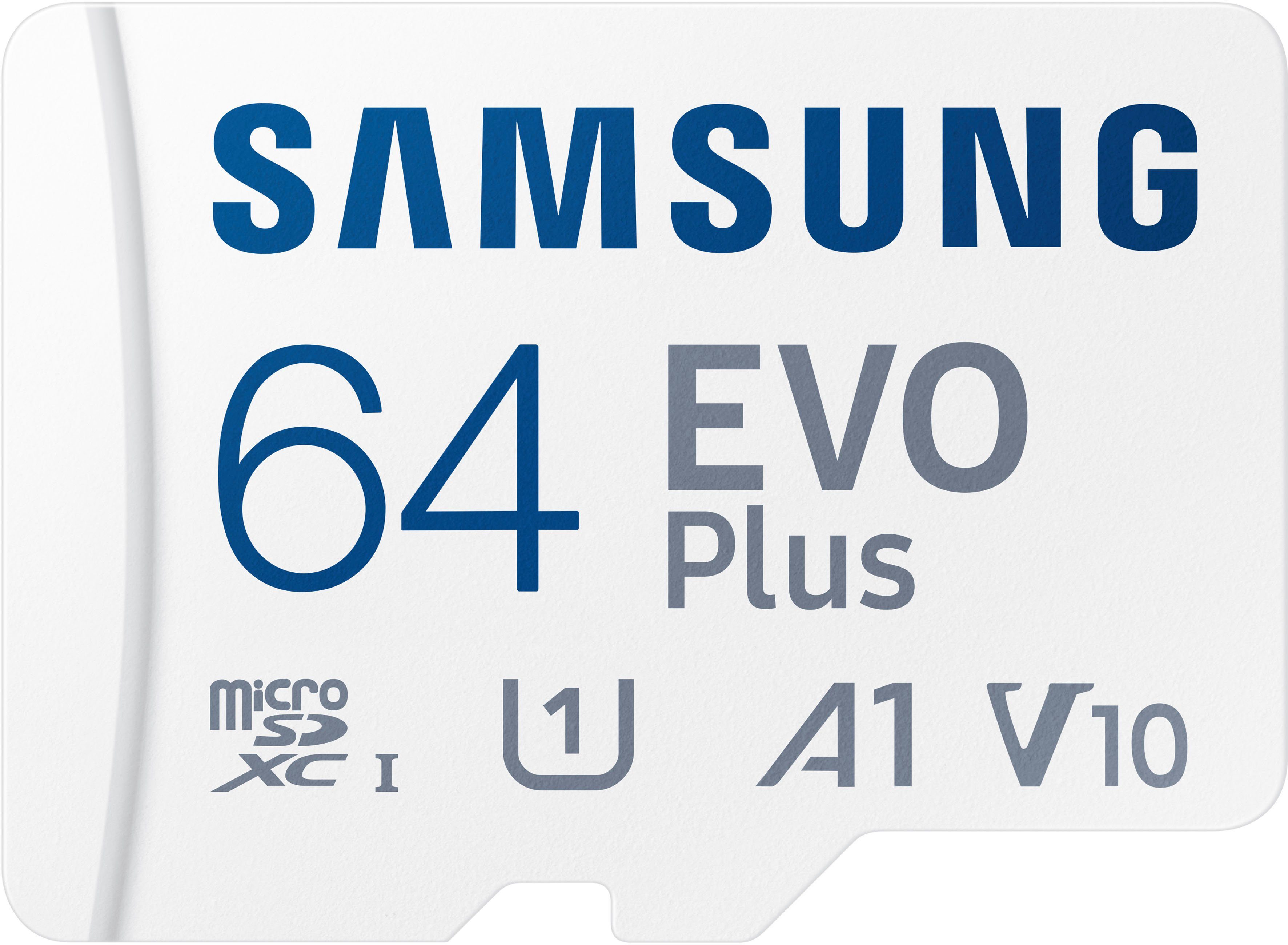 Samsung EVO Plus 64GB microSDXC Full HD inkl. SD-Adapter Speicherkarte (64  GB, UHS Class 10, 130 MB/s Lesegeschwindigkeit)