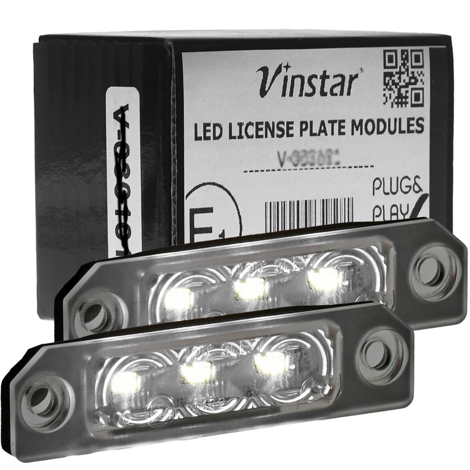 Vinstar KFZ-Ersatzleuchte LED Kennzeichenbeleuchtung E-geprüft für FORD, kompatibel mit: FORD MUSTANG 10-14 FUSION 06-12 FOCUS 08-12