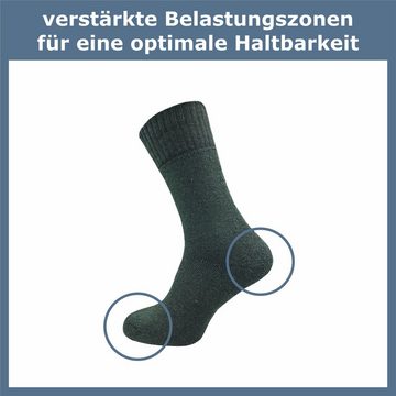 GAWILO Freizeitsocken für Herren - warme Socken für Jäger - Armysocken uni & mit Jagdmotiv (9 Paar) mit gepolsterter Frotteesohle, verfügbar in grün, grau & schwarz