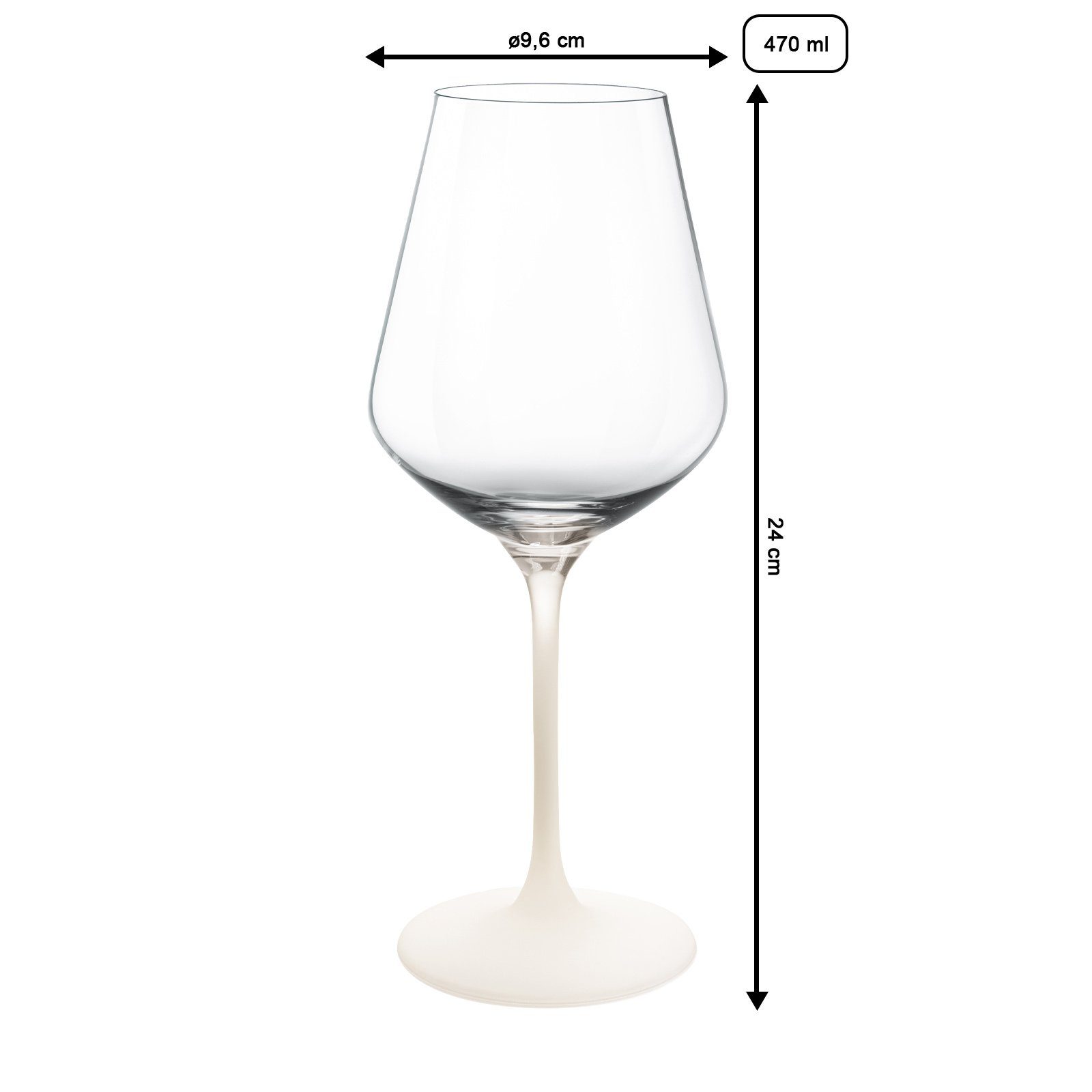 Villeroy & Boch Rotweinglas Manufacture Rock Rotweingläser 470 ml 4er Set, 4-tlg., Glas