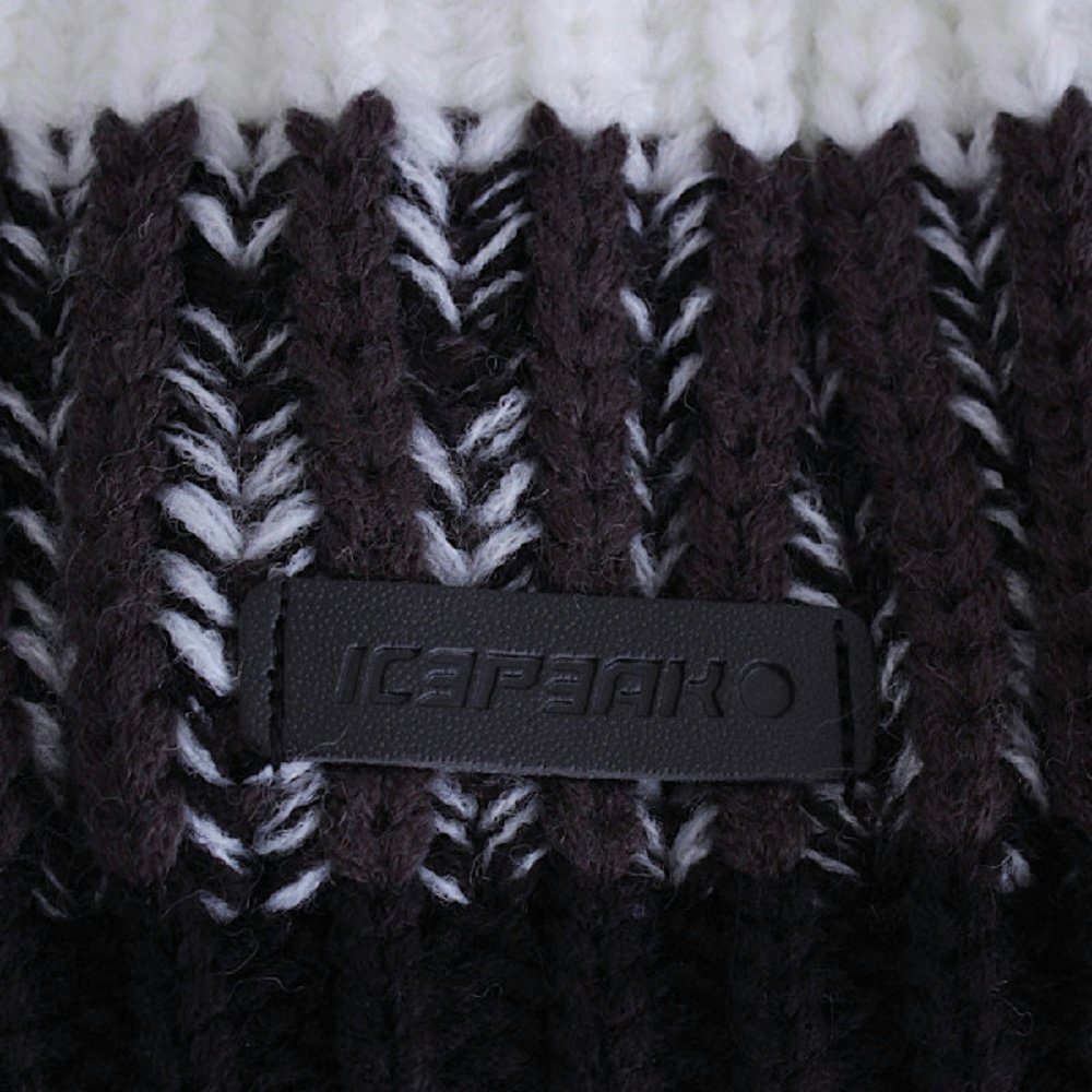 Icepeak Bommelmütze Haverhill Strickmütze Wintermütze gefüttert Fleece bietet optimale Wärme für Ohren und Stirn, Rippstrickrand
