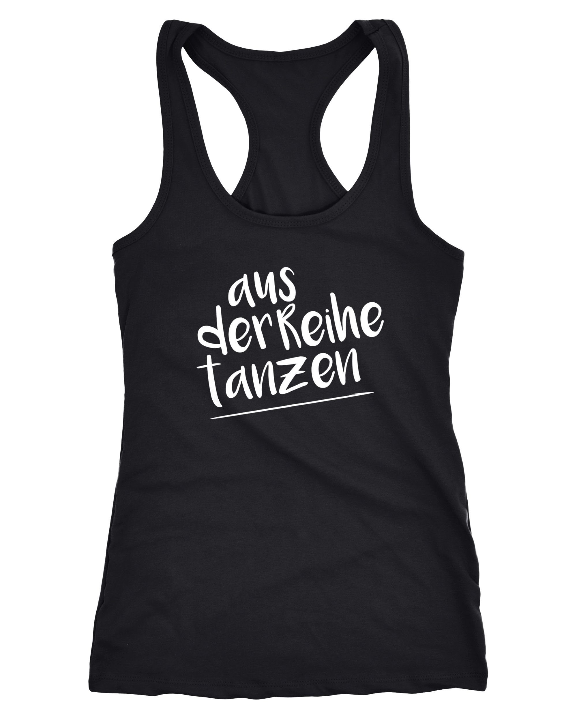 Tanktop Damen Tanktop mit Spruch aus der Reihe tanzen Party Techno Racerback