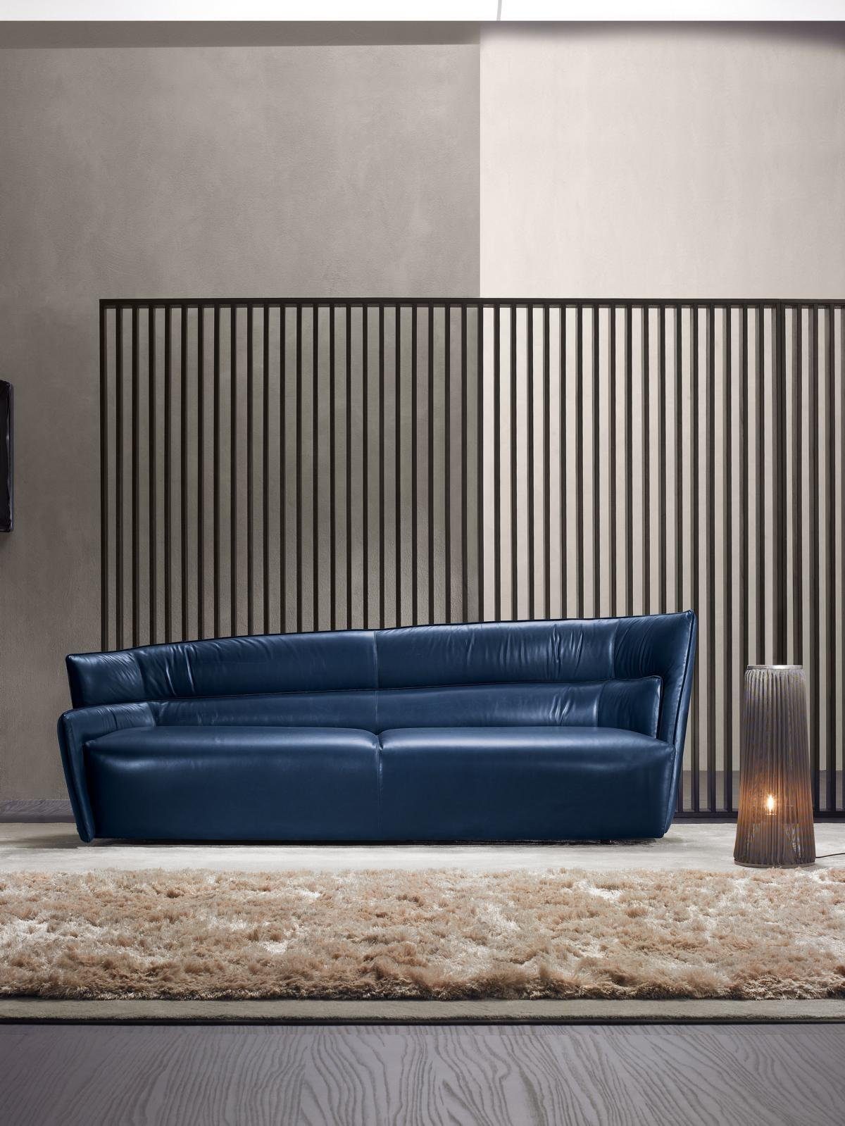 JVmoebel Sofa Sofa 3 Sitz Couch Leder Weiß Wohnzimmer möbel Sofas Couch Blau