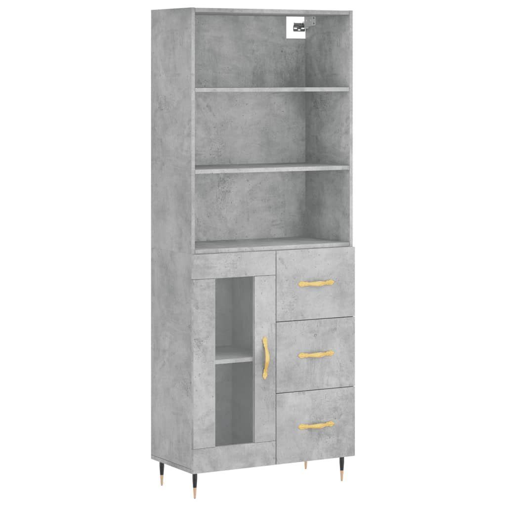 vidaXL Highboard Highboard Betongrau 69,5x34x180 cm Holzwerkstoff (1 St)