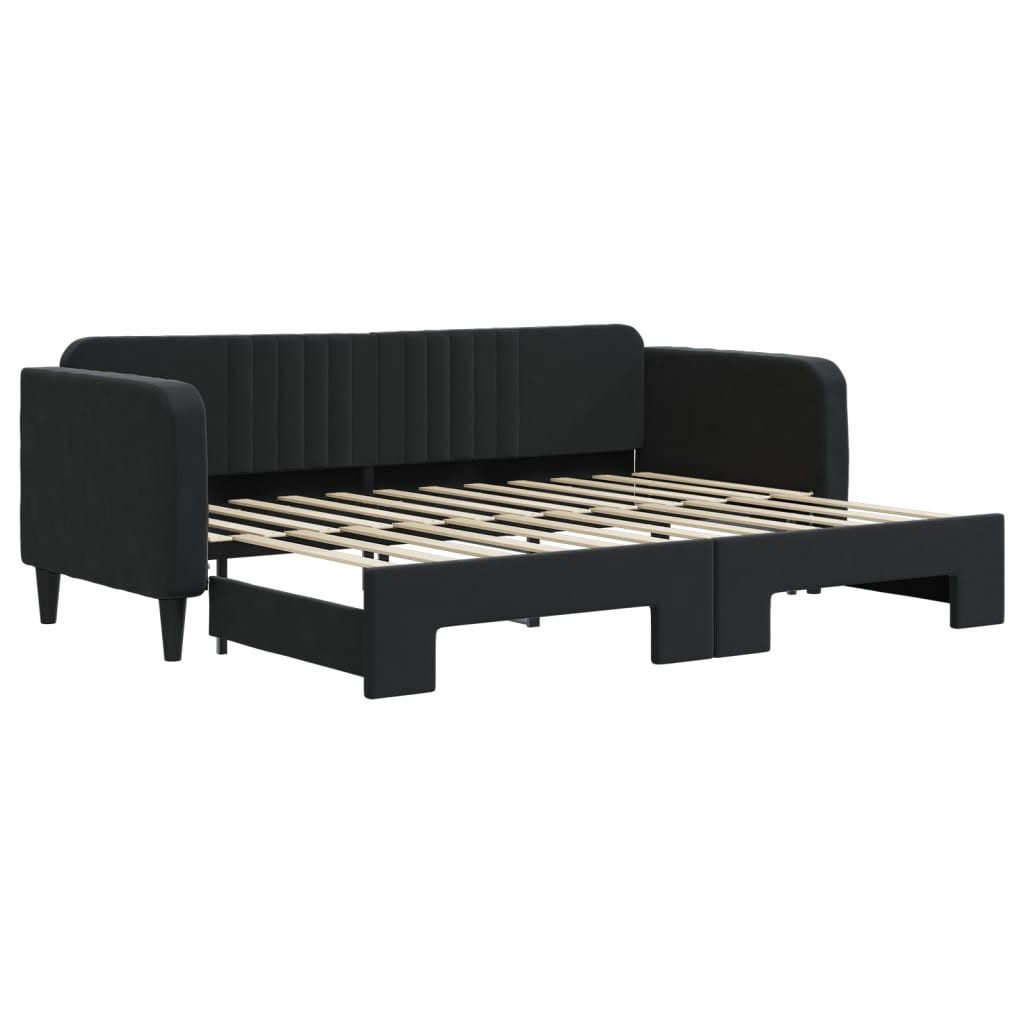 vidaXL Bett, Tagesbett Ausziehbar Schwarz 80x200 cm Samt günstig online kaufen