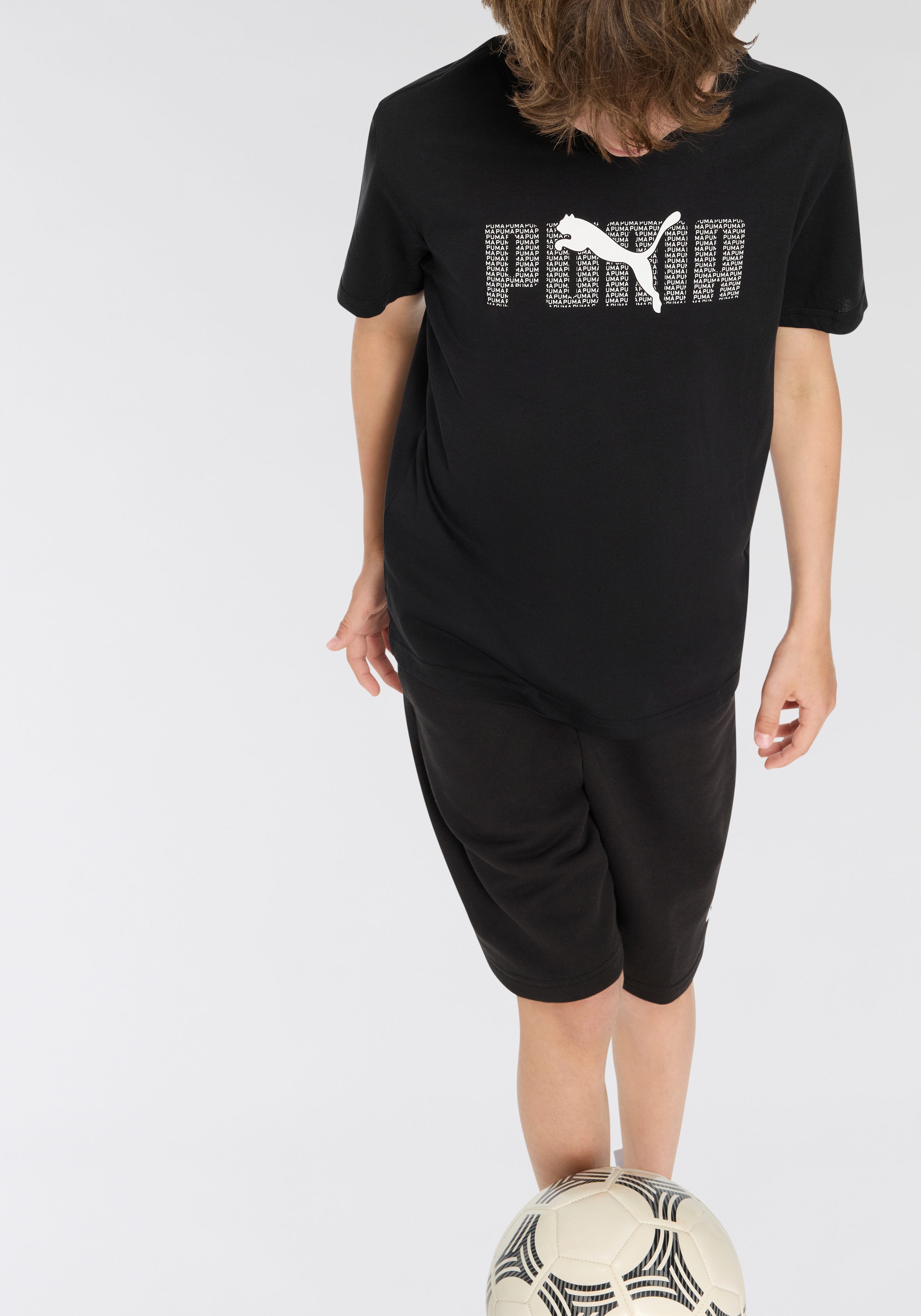 PUMA T-Shirt ESS LOGO LAB TEE B für Jugendliche, Kurzarm, Regular Fit, Rundhals-Ausschnitt