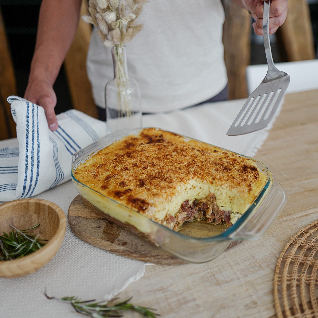 PYREX Auflaufform Let's Share Auflaufformen-Set, rechteckig, 1,4–4 l, Borosilikatglas, (4-St), hitzebeständig, mikrowellengeeignet, BPA-frei