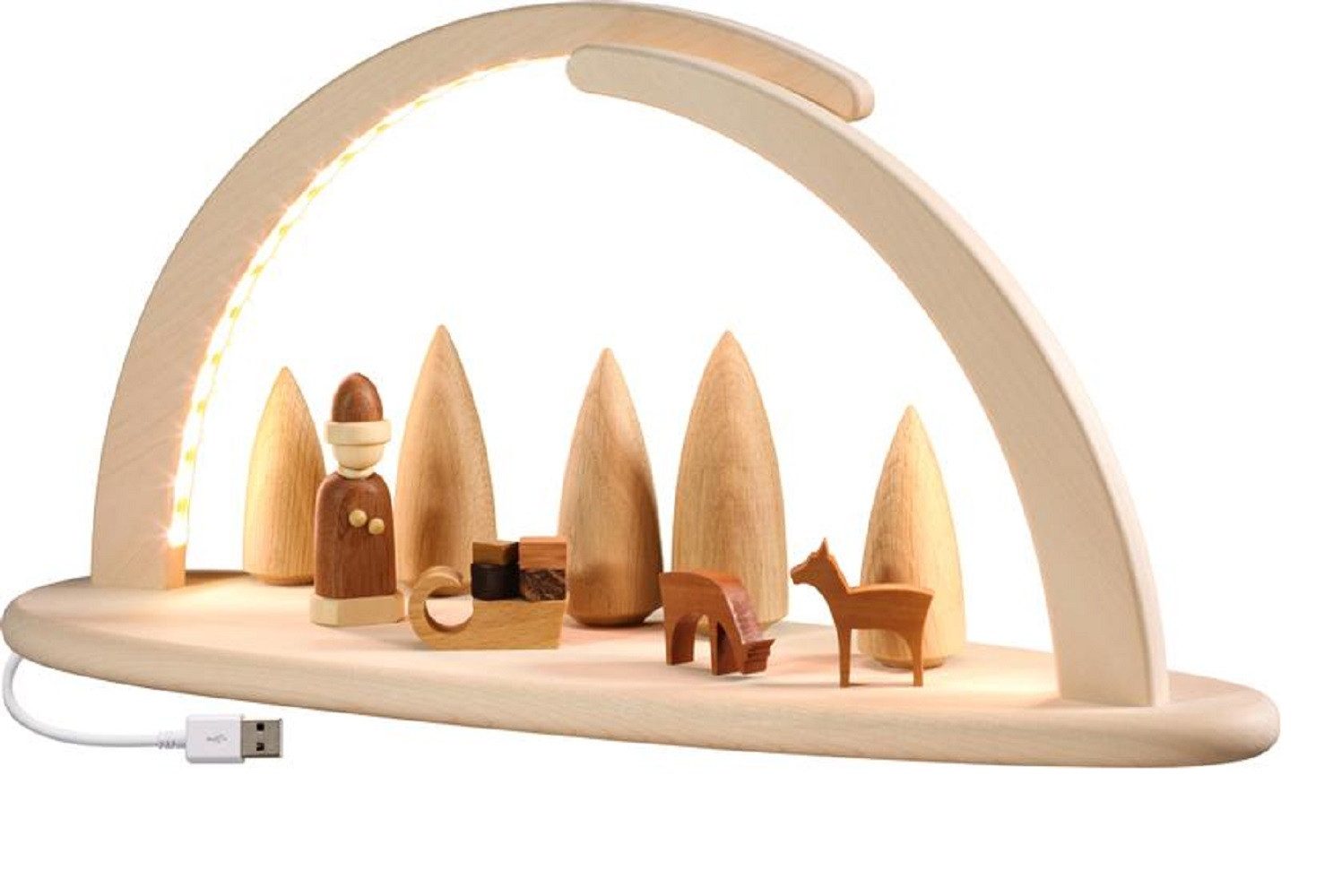 Seiffener Volkskunst eG LED Schwibbogen Bogen groß Weihnachten LED inkl. USB-Stecker