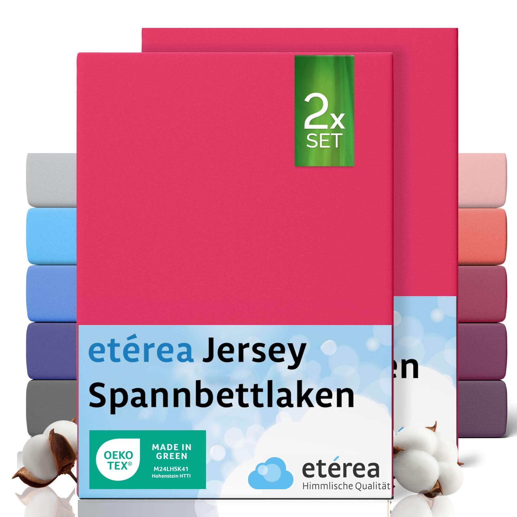 etérea Himmlische Qualität Spannbettlaken etérea Comfort Jersey 2er Set Spannbettlaken, Jersey, Gummizug: rundum, (2 Stück)