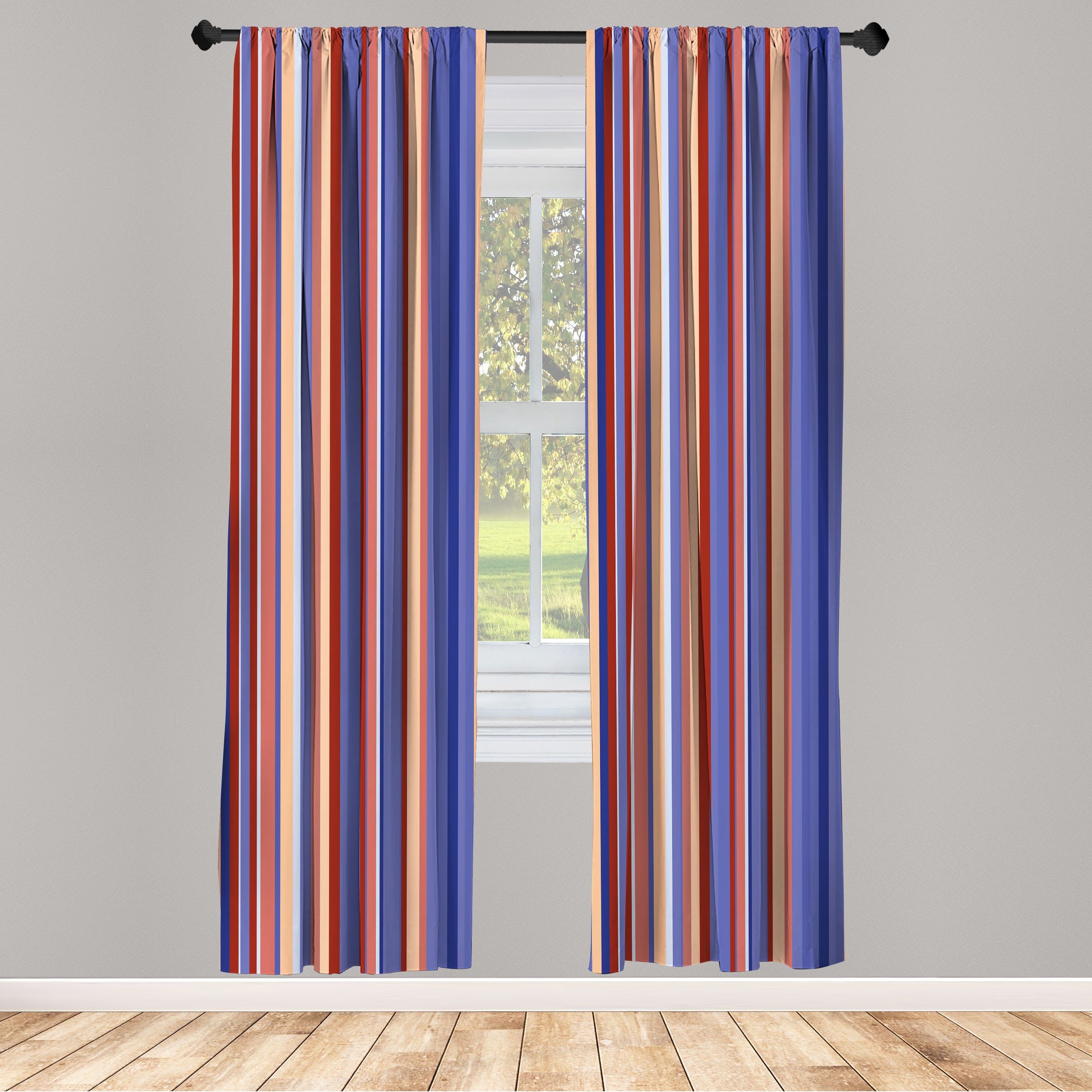 Gardine Vorhang für Wohnzimmer Schlafzimmer Microfaser, Stripes Abstrakt Abakuhaus, Farbe Dekor, Gradient