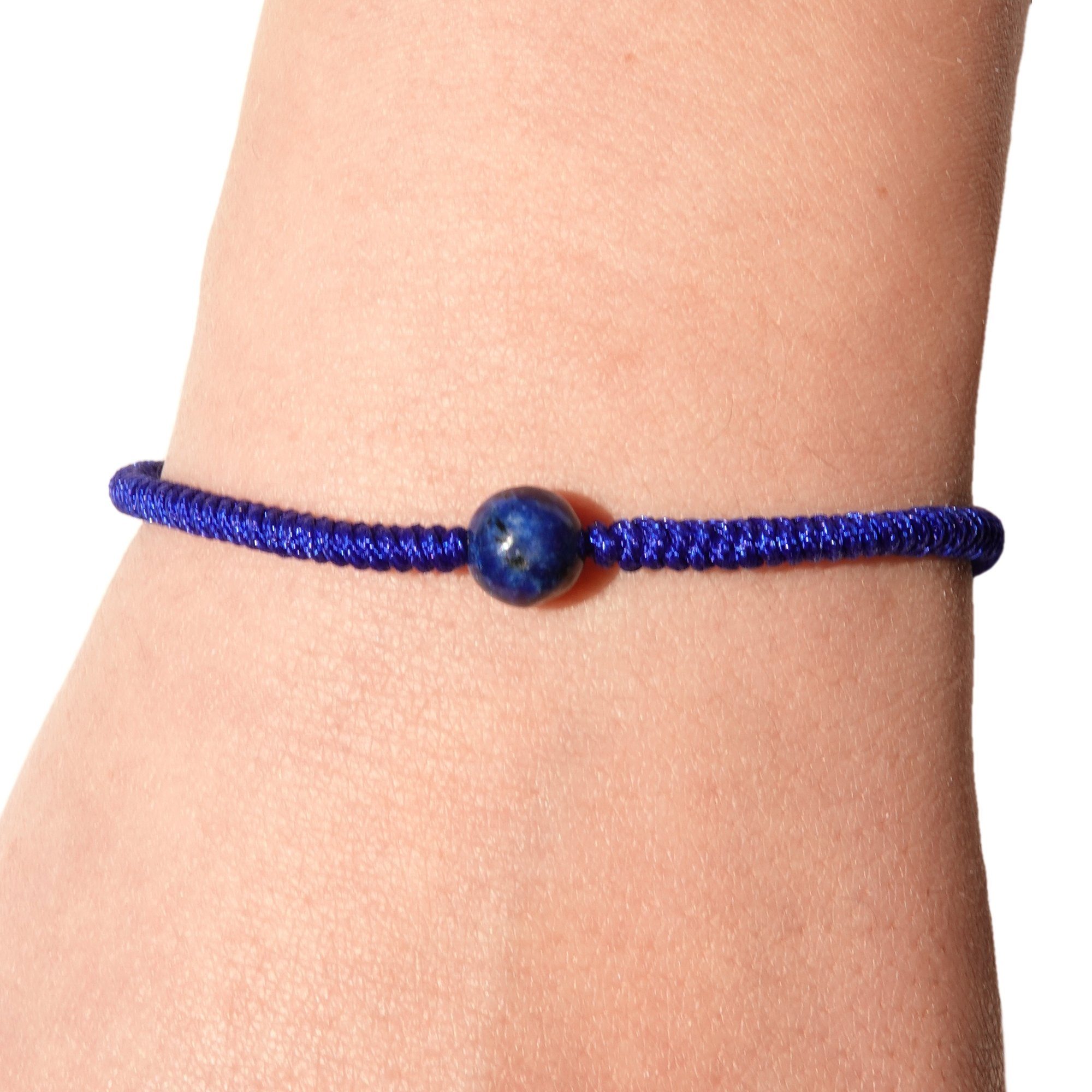 Buddhapur Armband Yamyang (1 Perle Chakra Lapizlasuli Handarbeit Glücksarmband blaues Armband & Edelstein-Perle Armband), mit 
