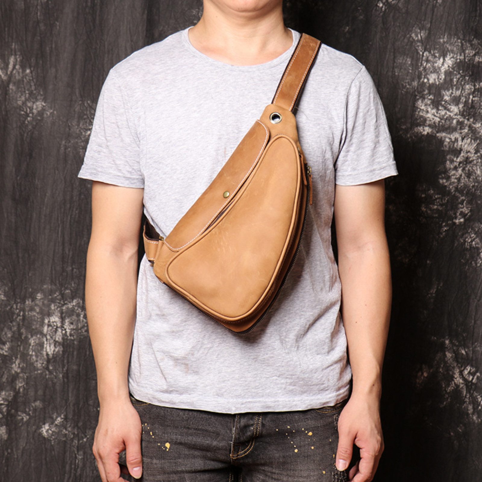 YUBRO-STUDIO Schultertasche Herren Leder Schultertasche Vintage günstig online kaufen