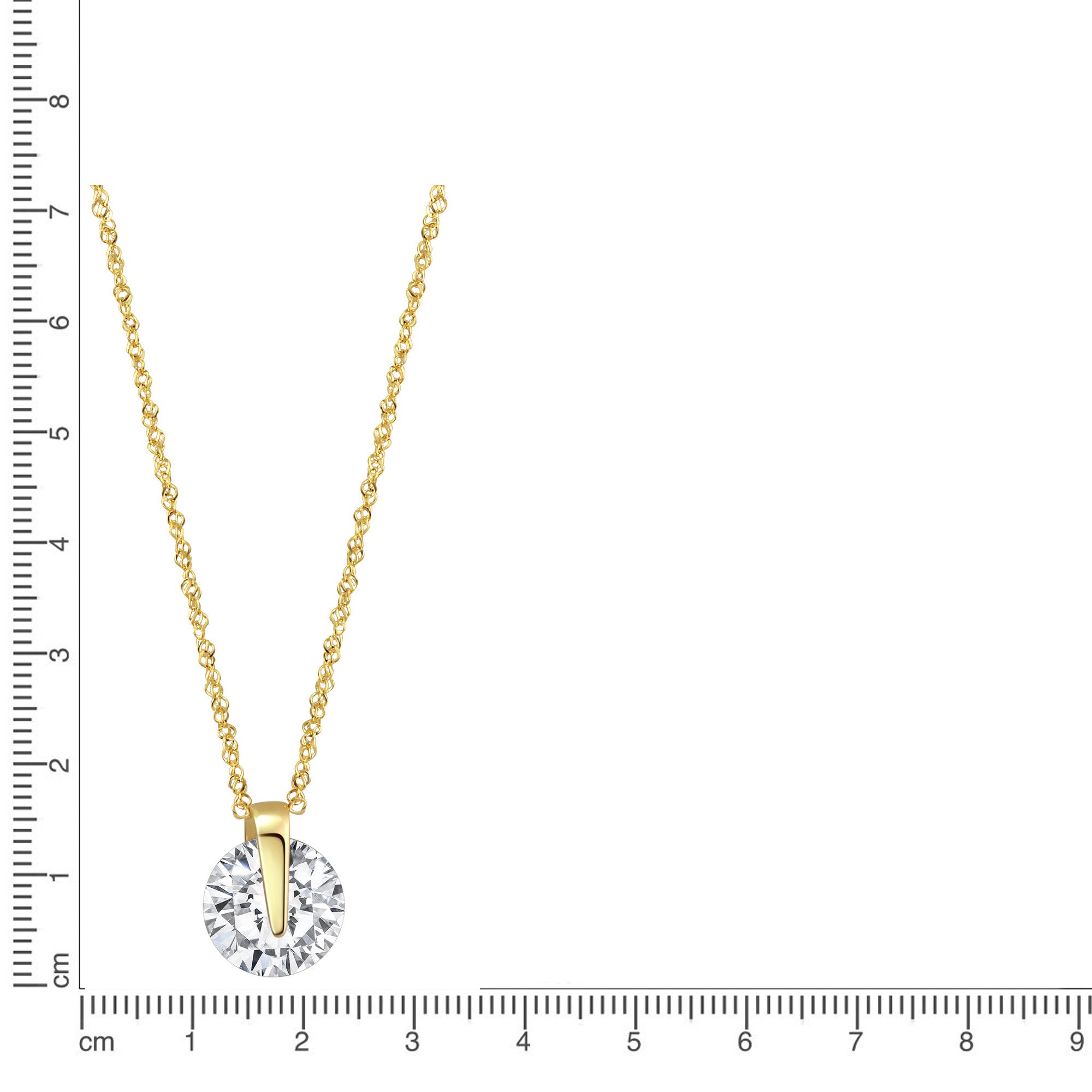 Fascination by Ellen K. Kette mit Anhänger Gold 333 mit Zirkonia weiß 10mm günstig online kaufen