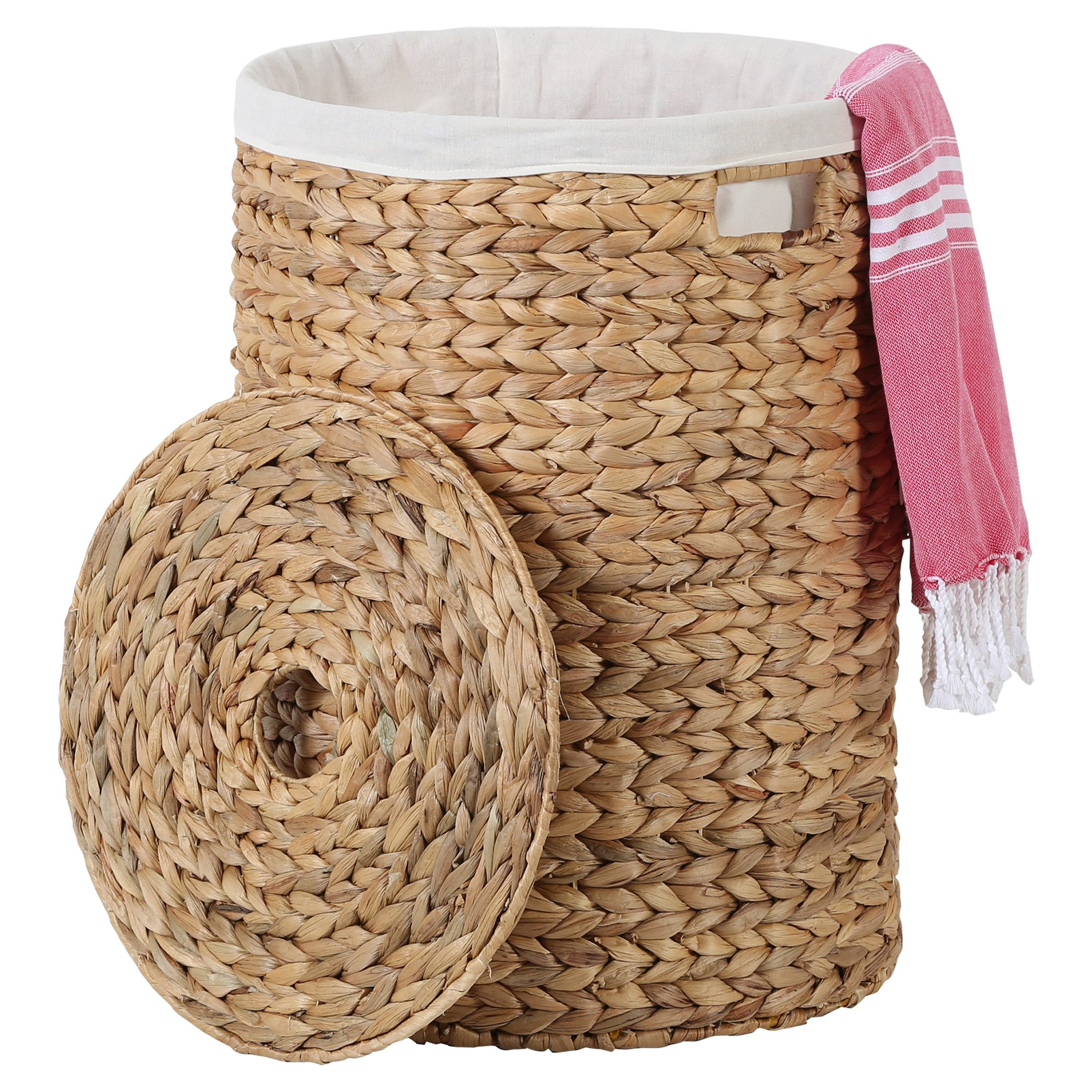 Casa Moro Wäschekorb Aufbewahrungskorb 60L mit Deckel & Wäschesack (Landhau günstig online kaufen