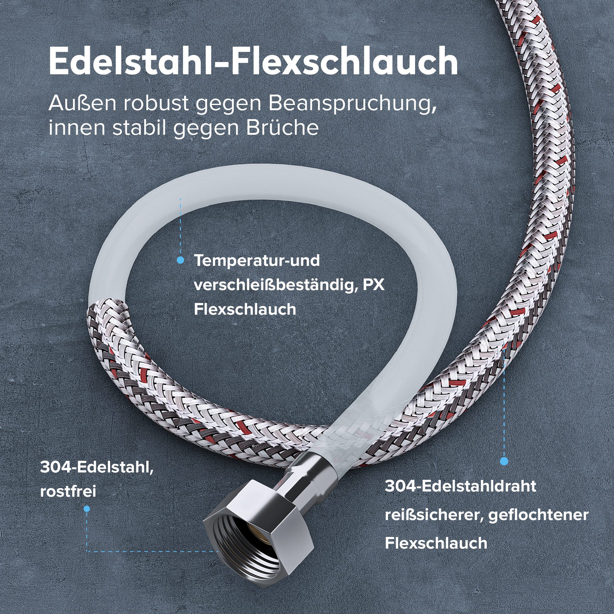 doporro Waschtischarmatur Wasserhahn Bad Waschtischarmaturmit Auslaufhöhe 156/259mm WAO-1180 DIN-Anschlüsse – Bild 5 von 5