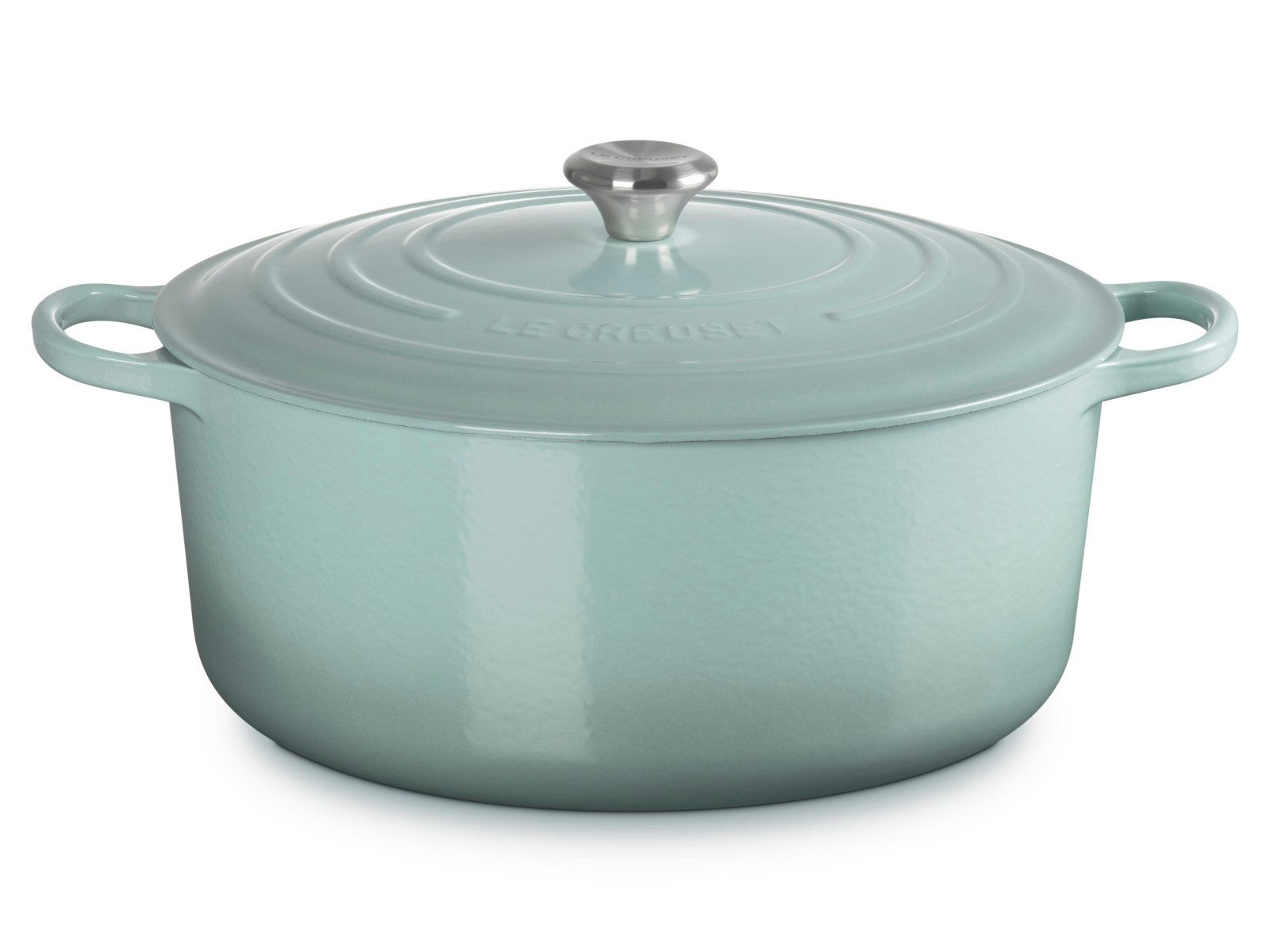 LE CREUSET Bräter Bräter Signature rund sea salt 34cm, Emailliertes Gusseisen