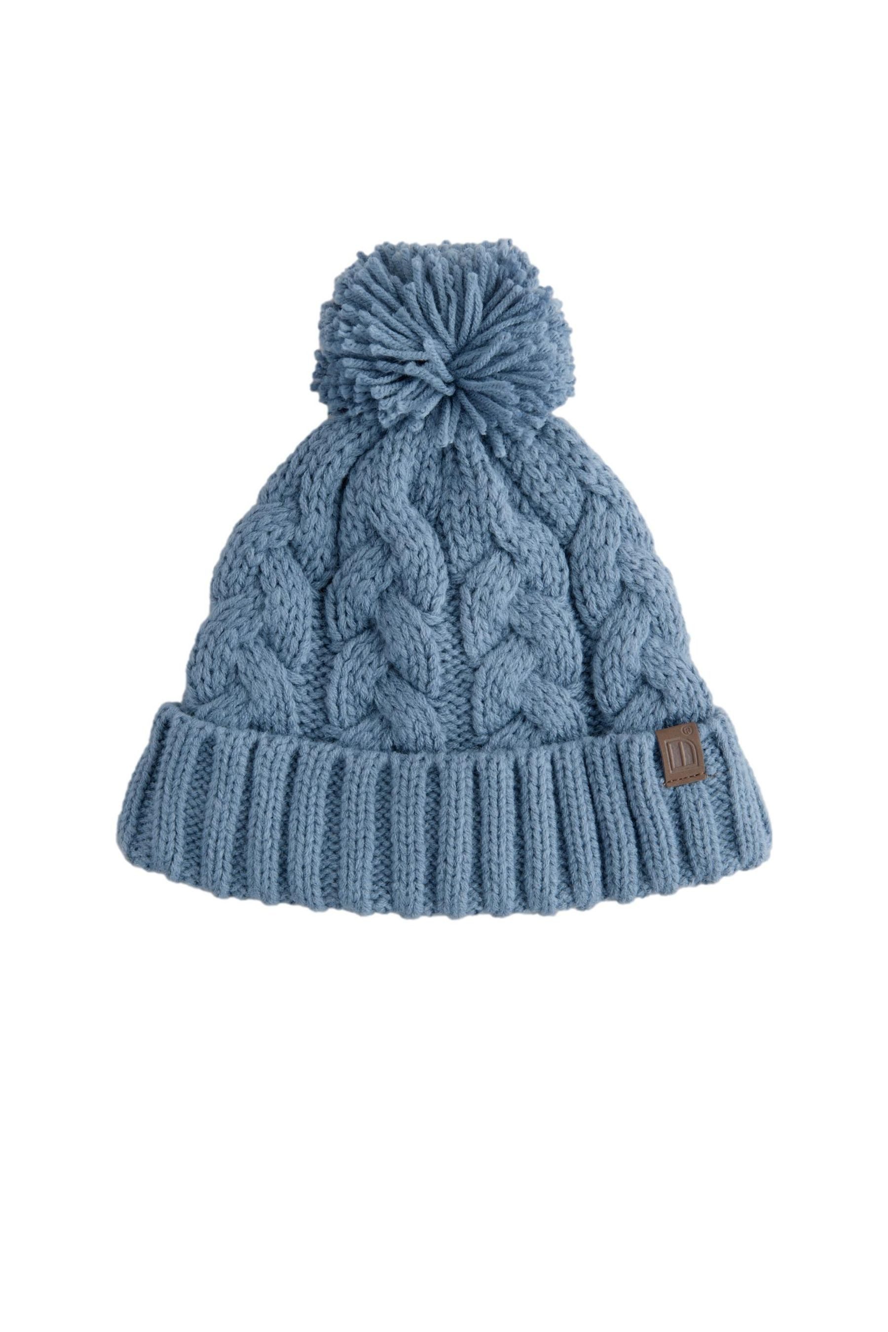 Bommelmütze Pudelmütze mit Zopfmuster