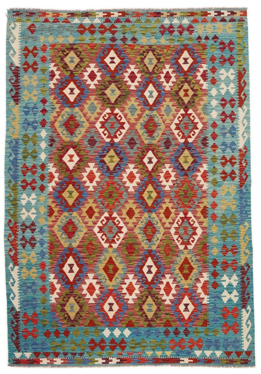 Orientteppich Kelim Afghan 202x293 Handgewebter Orientteppich, Nain Trading, rechteckig, Höhe: 3 mm