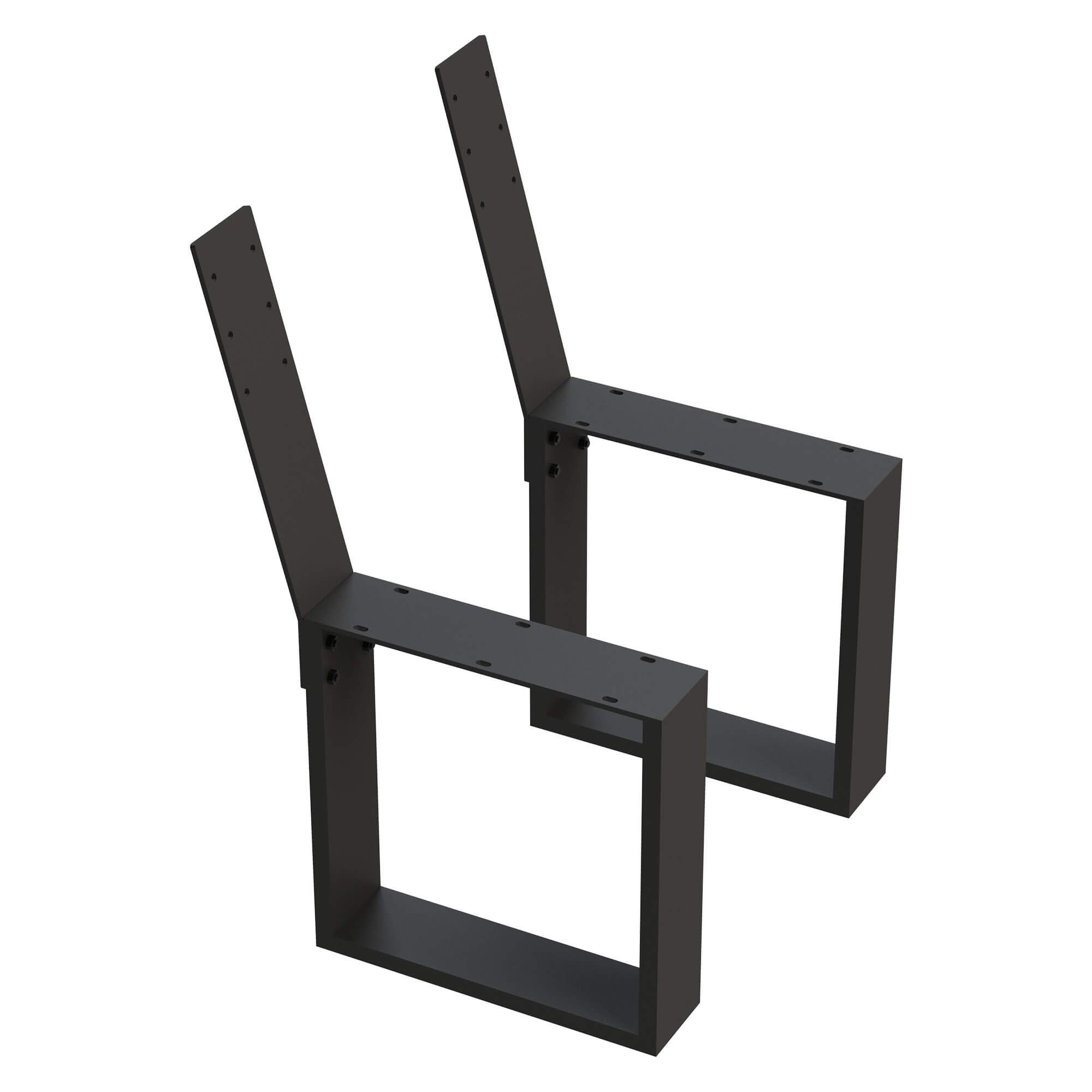 DanDiBo Sitzbank Bankbeine mit Rückenlehne Metall Schwarz DIY Bankgestell (2er Set, Bank Füße Bankkufen), Massives Metall