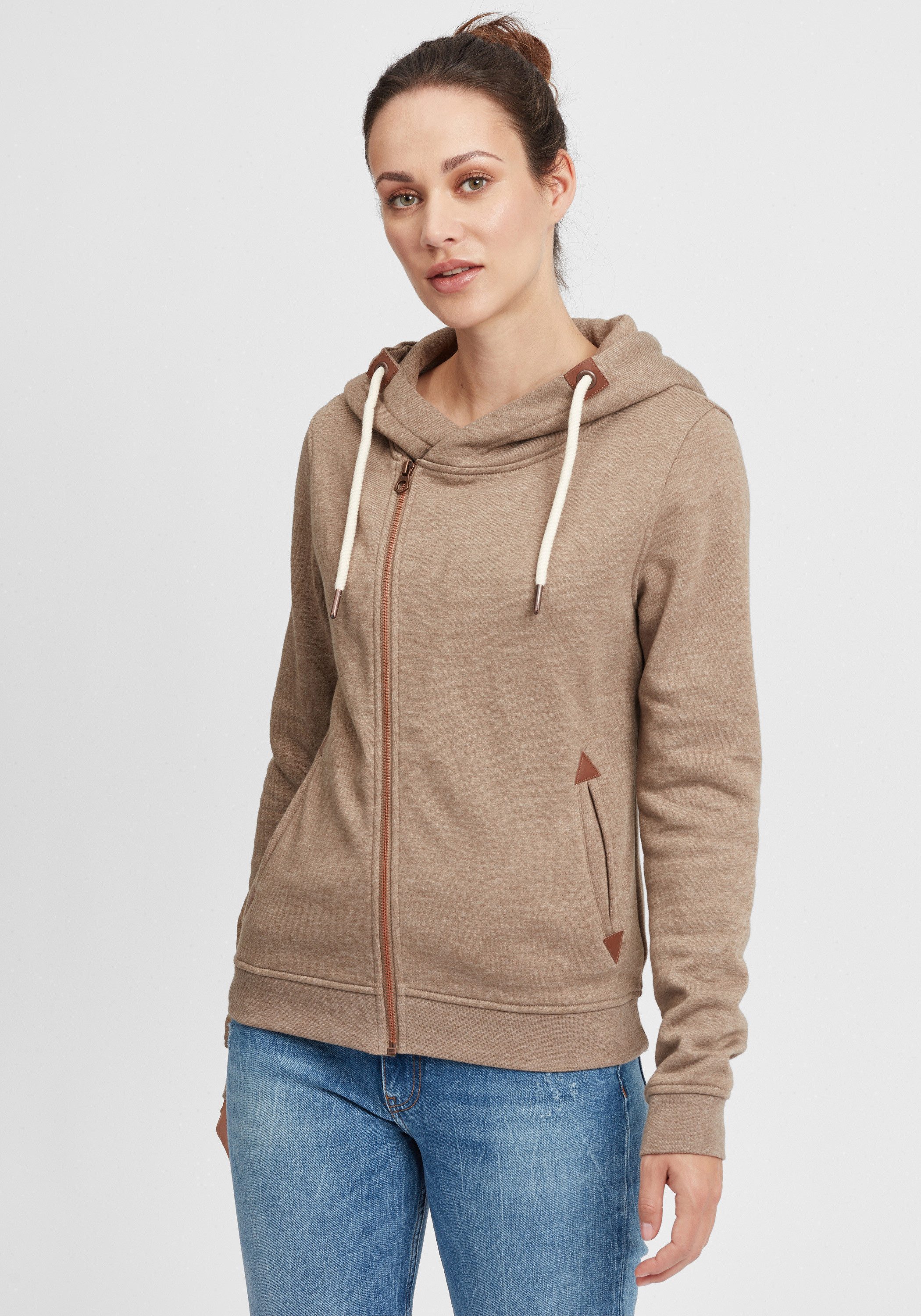 OXMO Kapuzensweatjacke OXVicky Sweat Zip-Hoodie Sweatshirtjacke mit asymmet günstig online kaufen