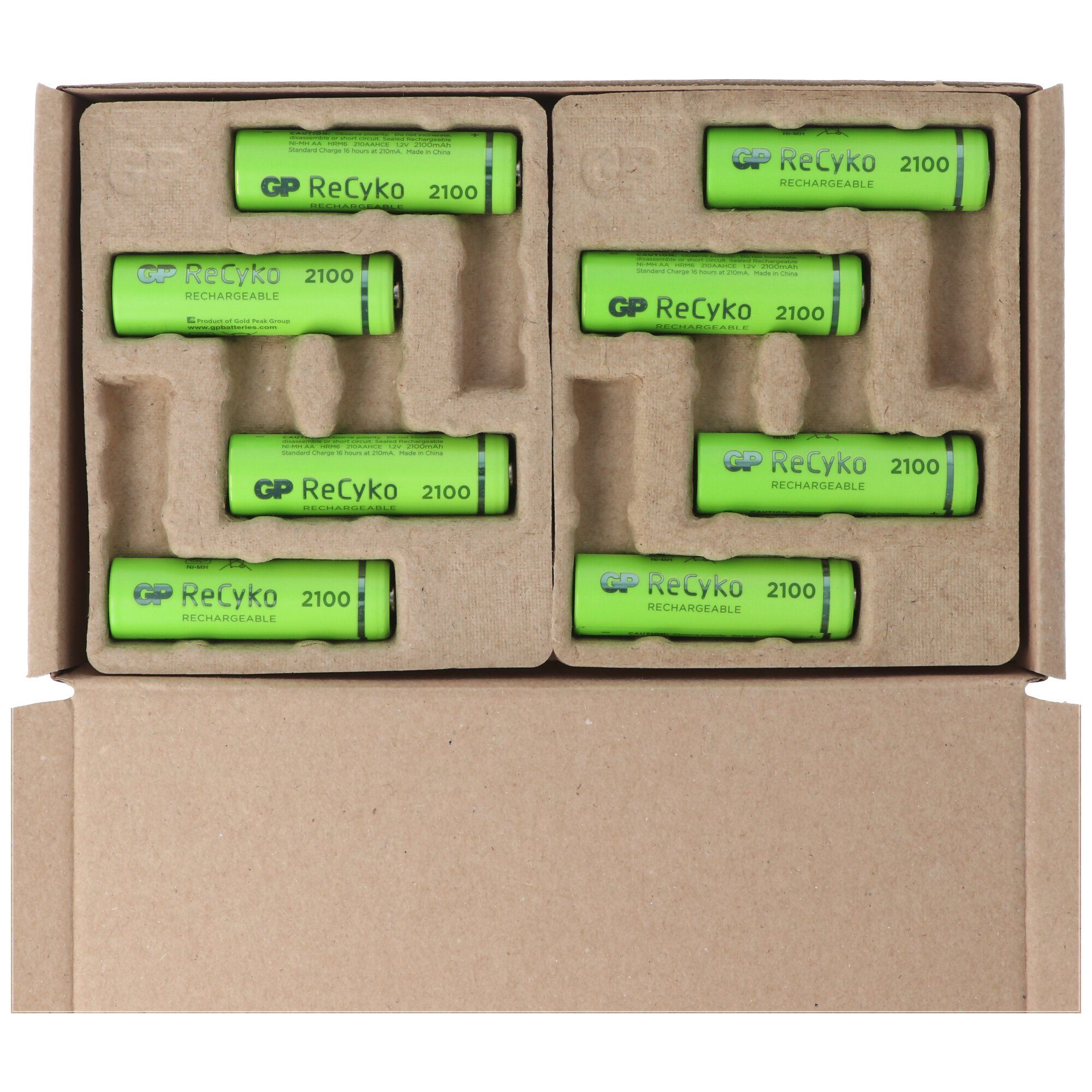 GP Batteries AA Mignon Akku GP NiMH 2100 mAh ReCyko 1,2V 8 Stück Akku 2100 mAh (1,2 V)