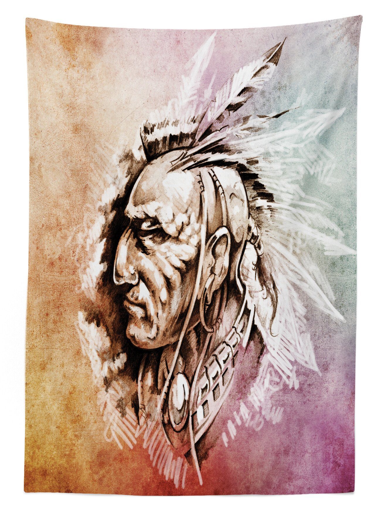 geeignet Klare den Waschbar Tischdecke Abakuhaus Einheimische Farbfest Bereich Native American Farben, Sketch Für Außen