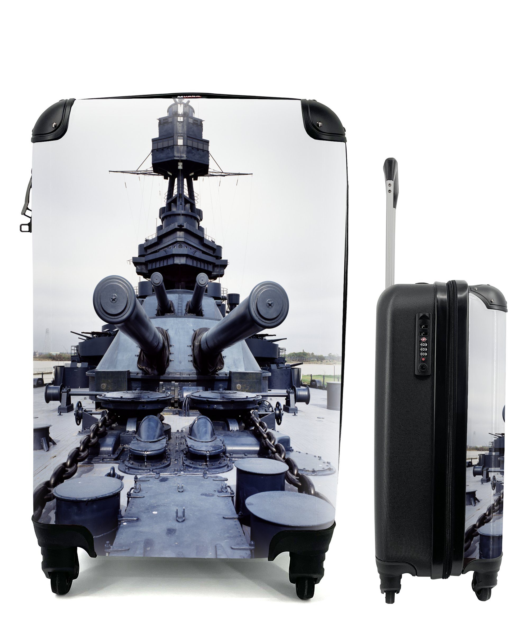 MuchoWow Handgepäckkoffer Amerika - Boot - Armee, 4 Rollen, Reisetasche mit rollen, Handgepäck für Ferien, Trolley, Reisekoffer