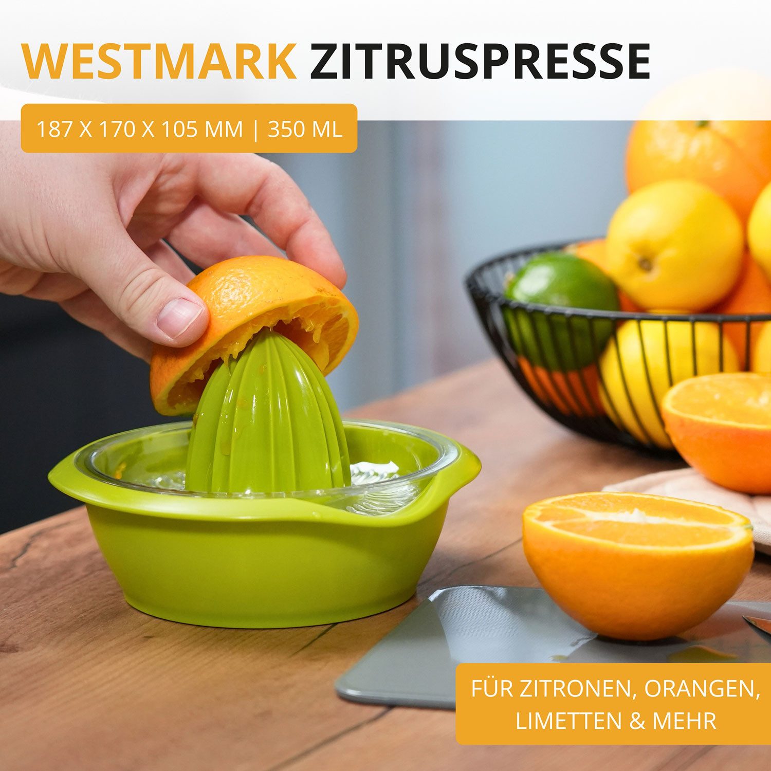 WESTMARK Zitruspresse »Limetta«, 350 ml, apfelgrün