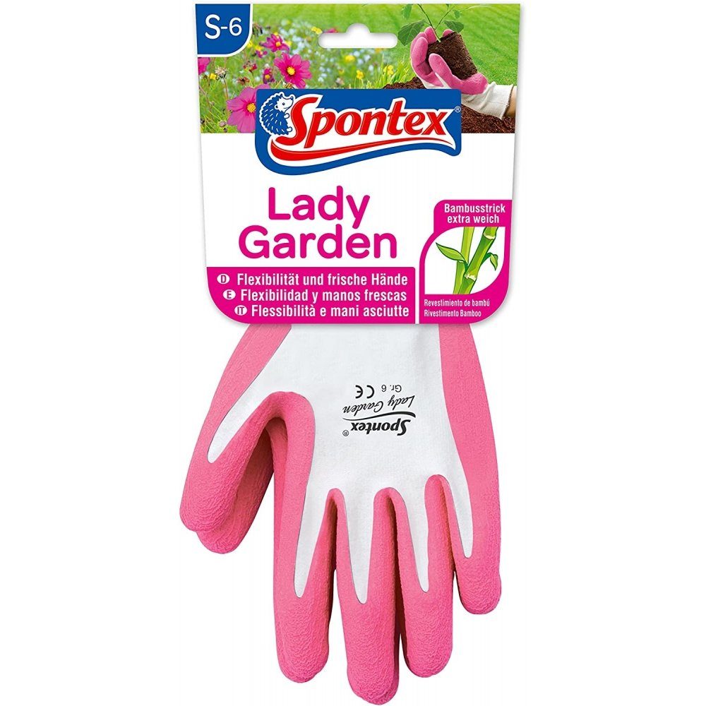 SPONTEX Gartenhandschuhe Lady Garden Gr. 6 - Gartenhandschuhe - mehrfarbig Achtung! Farbe nicht frei wählbar! | Gartenhandschuhe