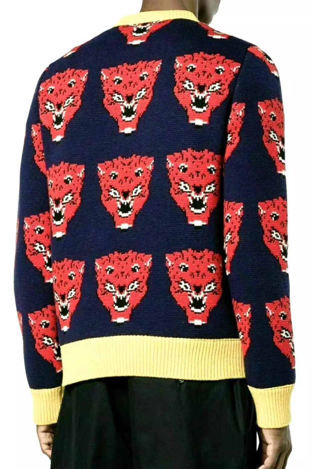 GUCCI Strickpullover Herren Pullover Tigerkopf Muster Rundhals Absolutes Must-have aus der Alessandro Michele Ära bei Gucci