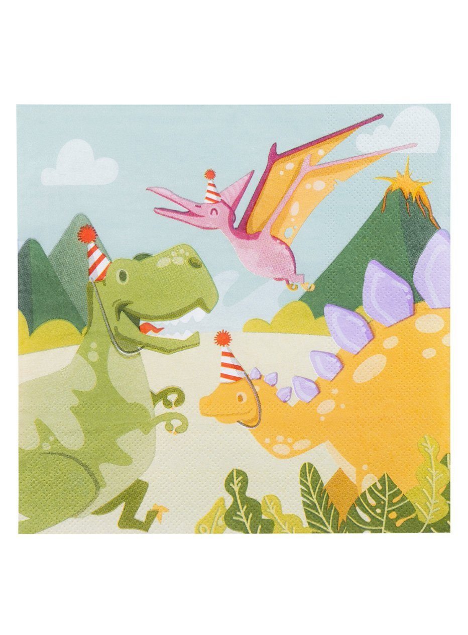 Boland Papierserviette 12 Dino Servietten, Deko für Dinosaurier.Freund: Mache Deine Party zum Jurassic Park!