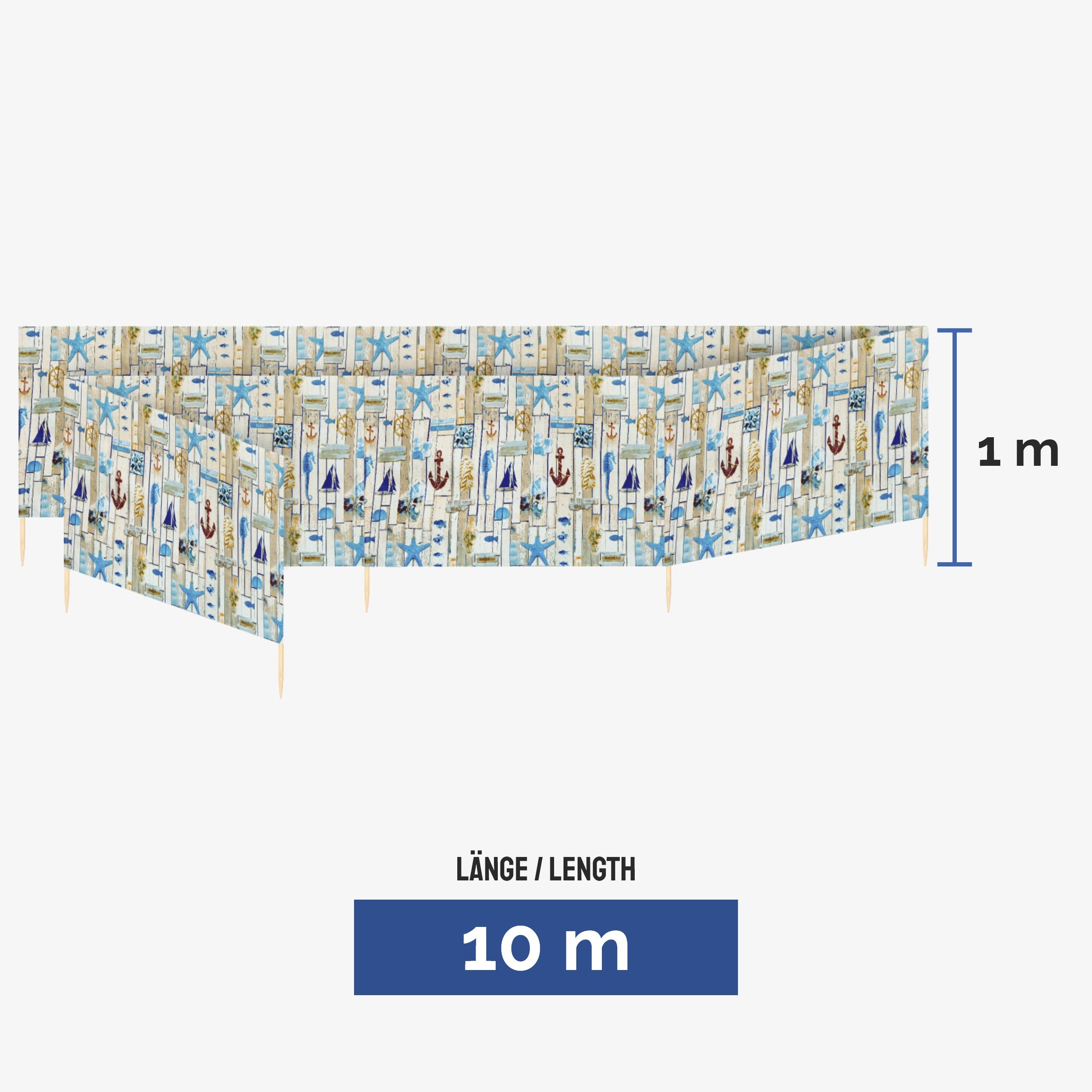Ladeheid Windschutz Strand Sichtschutz 10m LAEX001 günstig online kaufen