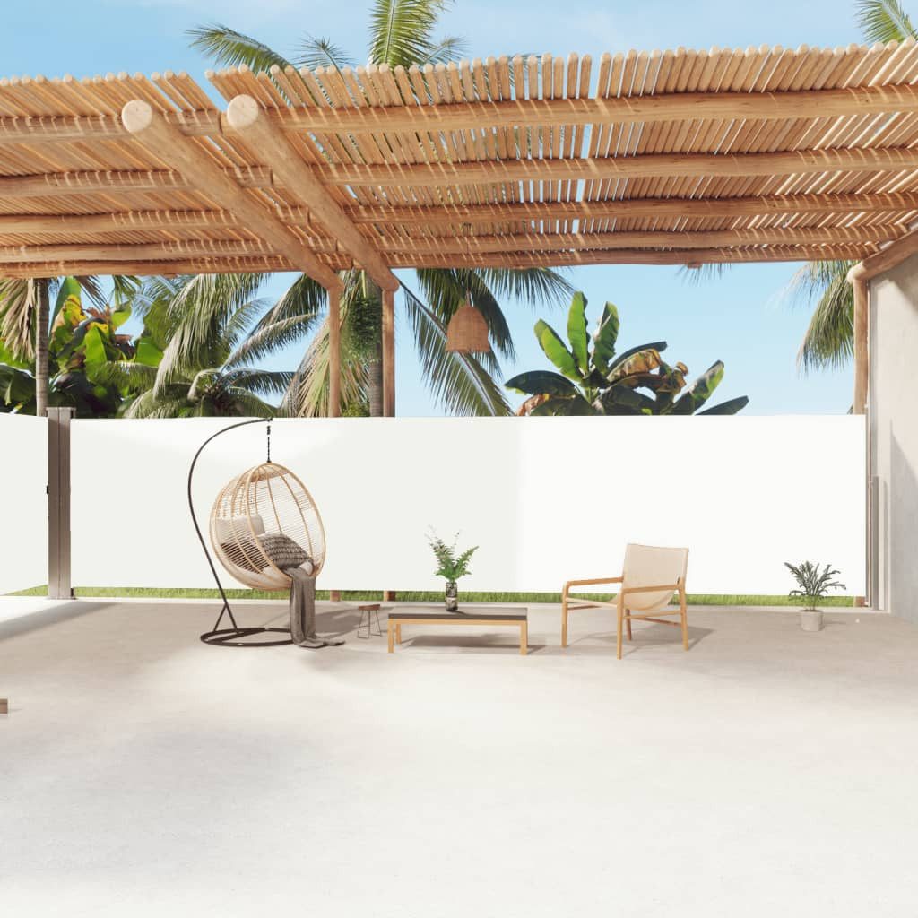 Thumbnail - vidaXL Seitenmarkise Seitenmarkise Ausziehbar Creme 180x1200 cm Windschutz Terrasse Rollo