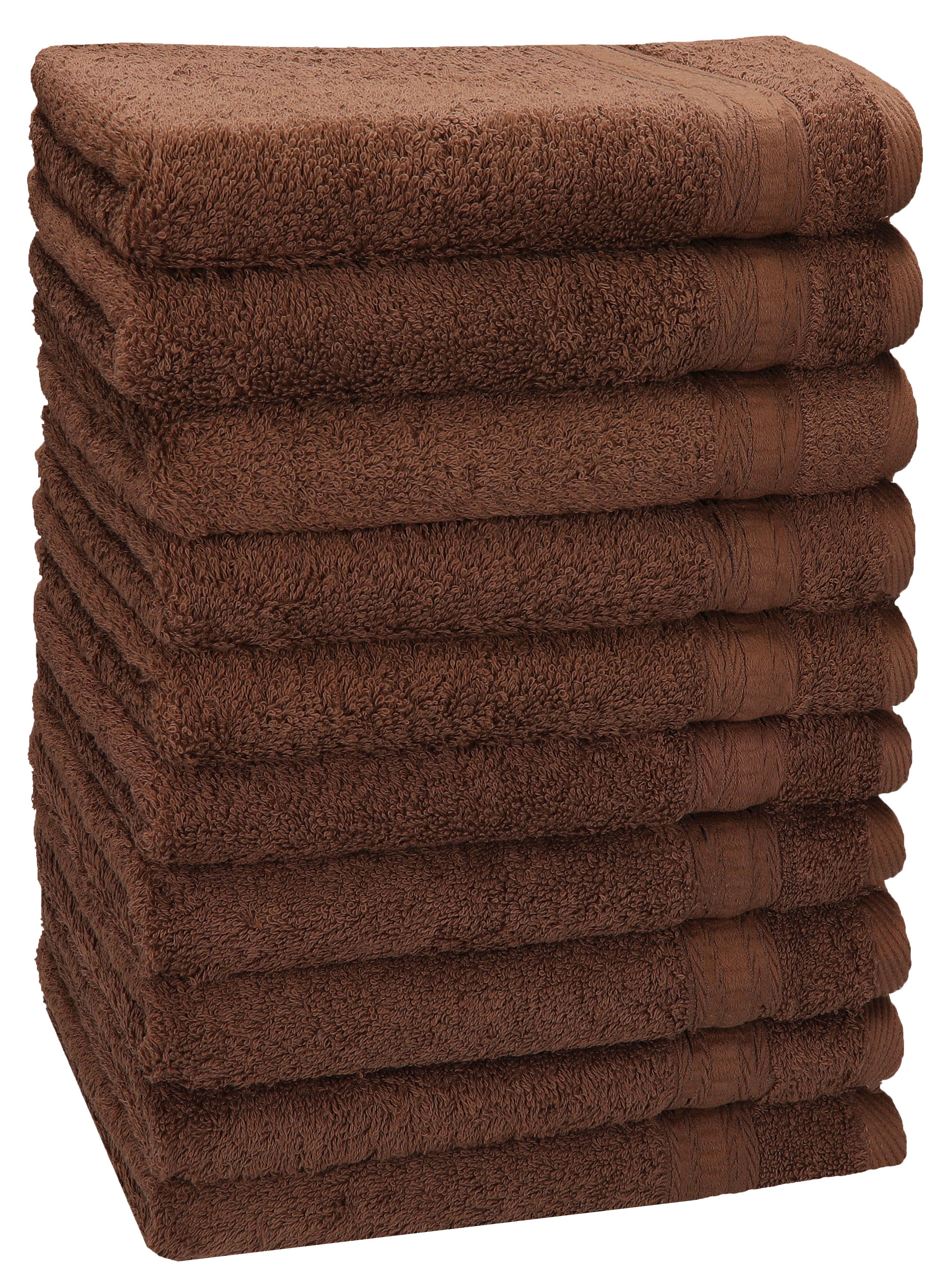 Betz Gästehandtücher 10 Stück Gästehandtücher GOLD 30x50 cm Farbe nussbraun, 100% Baumwolle (Set, 10-St)