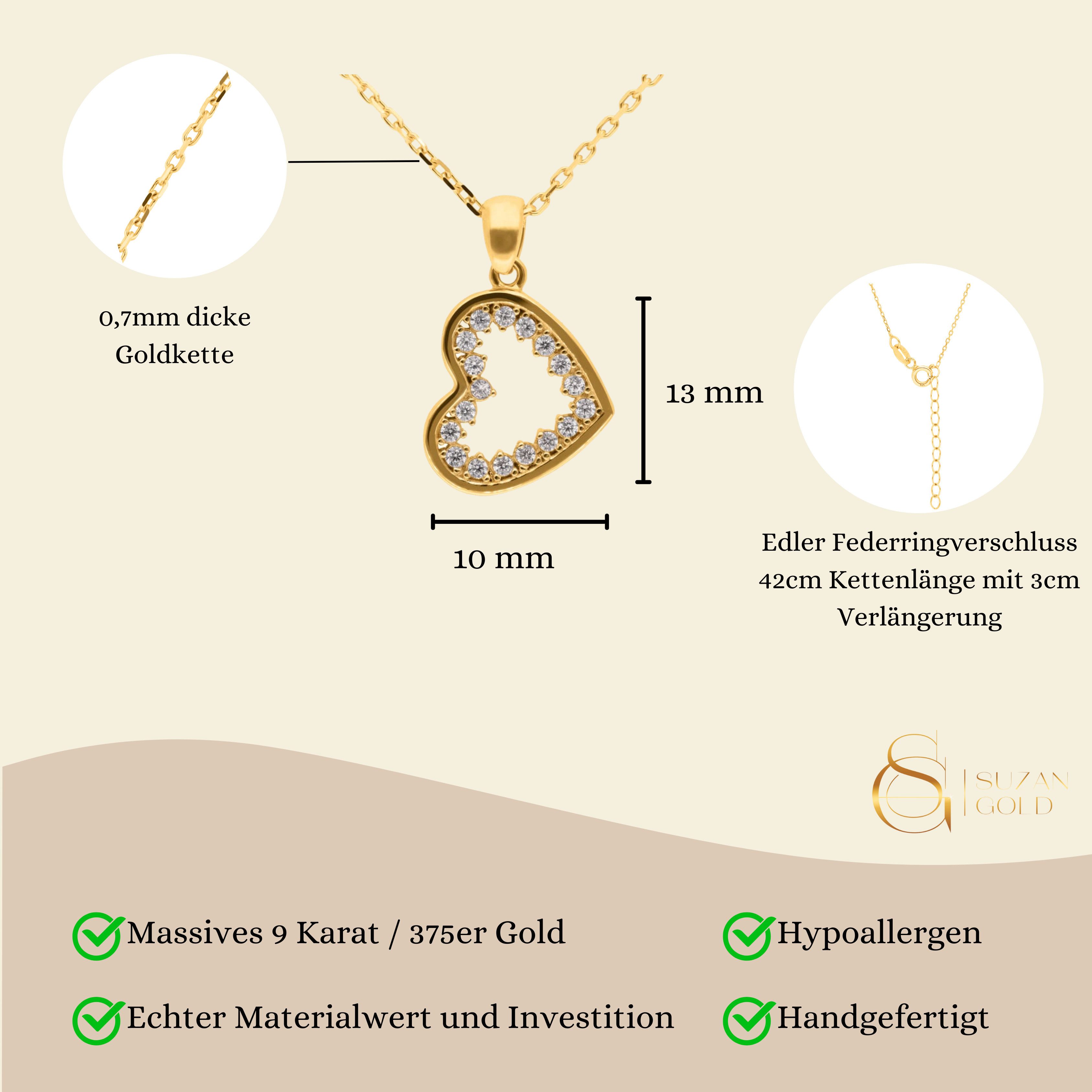 Suzan Gold Goldketten-Set 375er Gold Damen günstig online kaufen