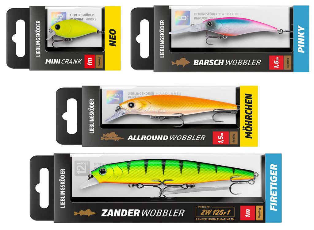 Lieblingsköder Kunstköder Lieblingsköder Wobbler Set - trübes Wasser 1, (trübes Wasser, 1-St. Wobblerset trüb 1), Effektiver Lauf, Exzellente Verarbeitung