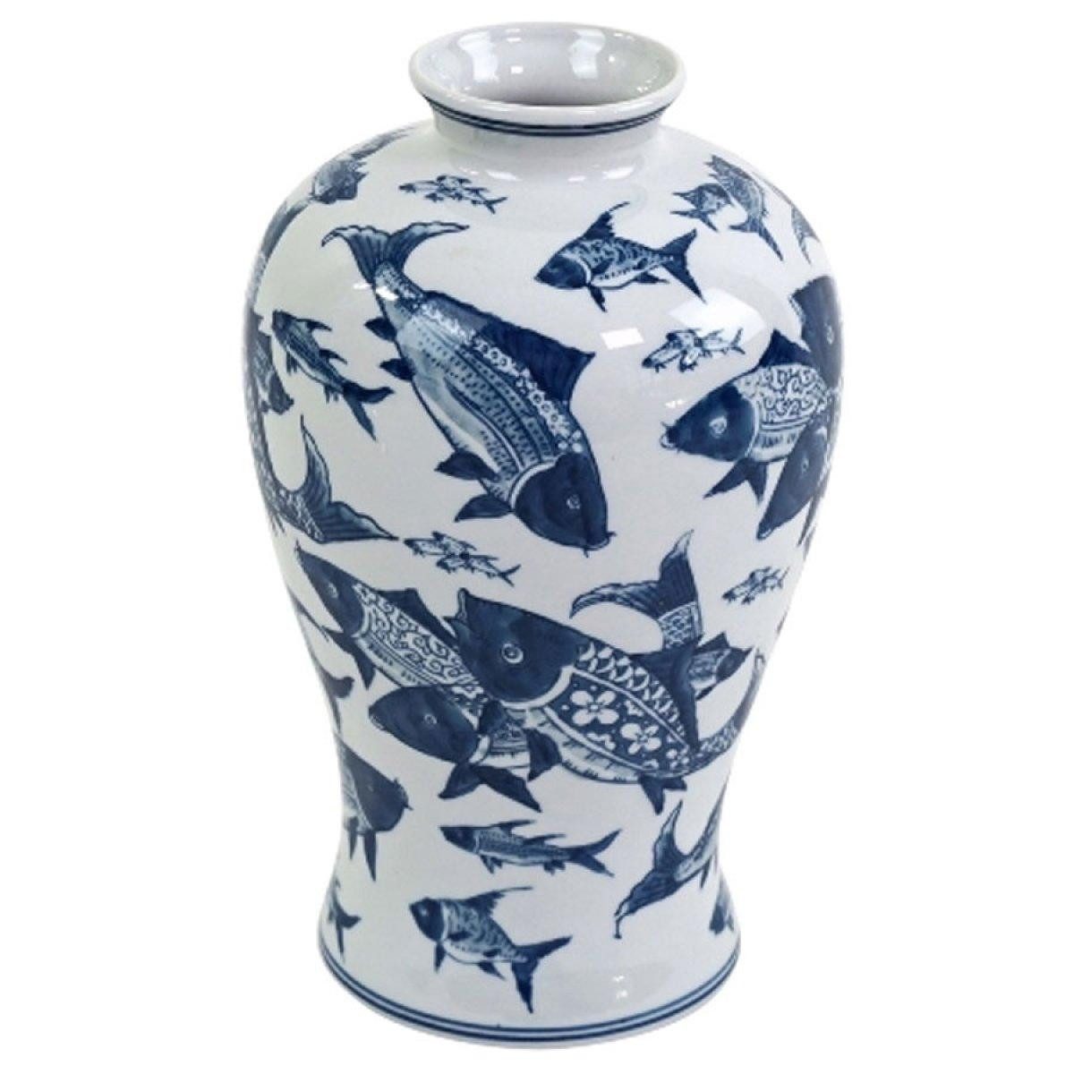 Werner Voß Dekovase Vase Deep Sea Blau Weiß (31,5cm)