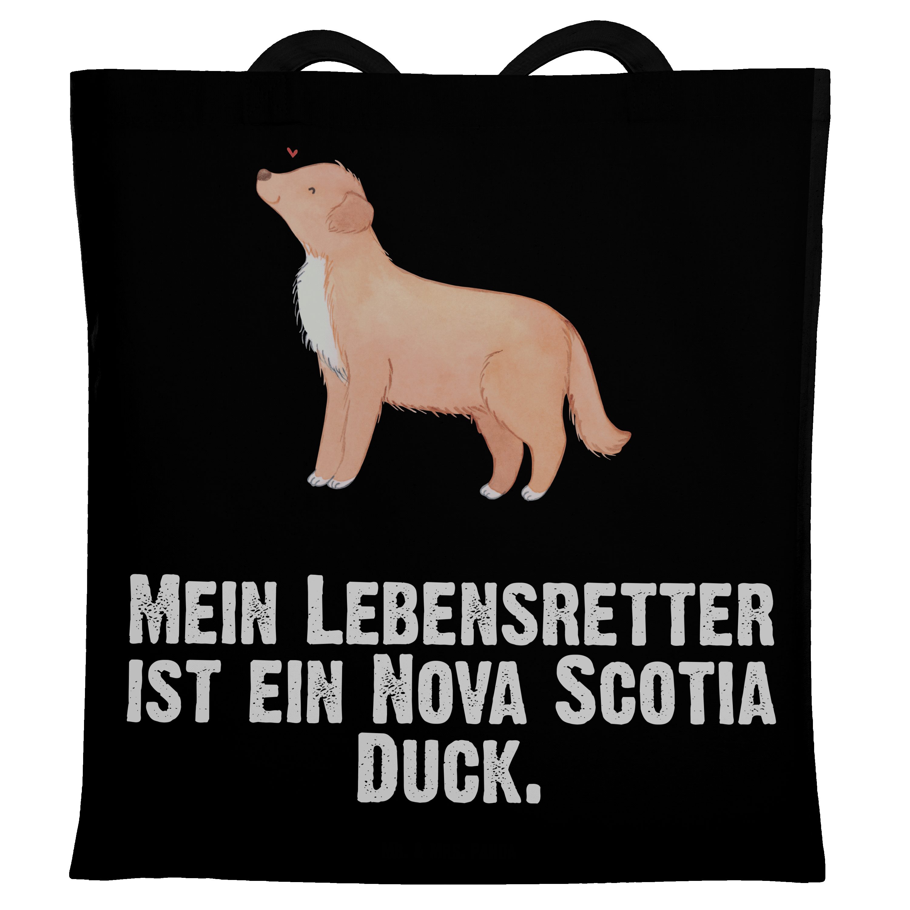 Mr. & Mrs. Panda Tragetasche - Geschenk, Einkaufstasche, Lebensretter Schwarz - Nova Scotia (1-tlg) S Duck