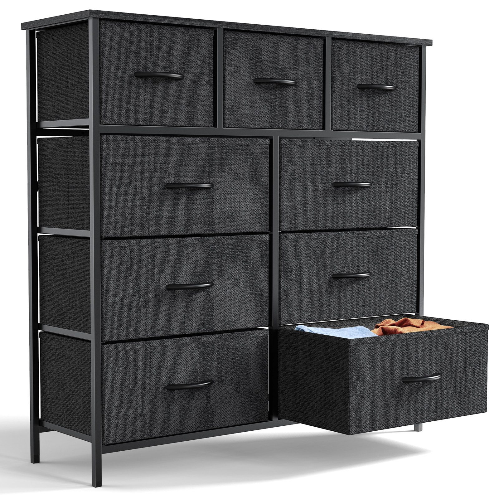 Kommode 9 Schubladen Schubkastenkommode Stoff Sideboard Mehrzweckschrank