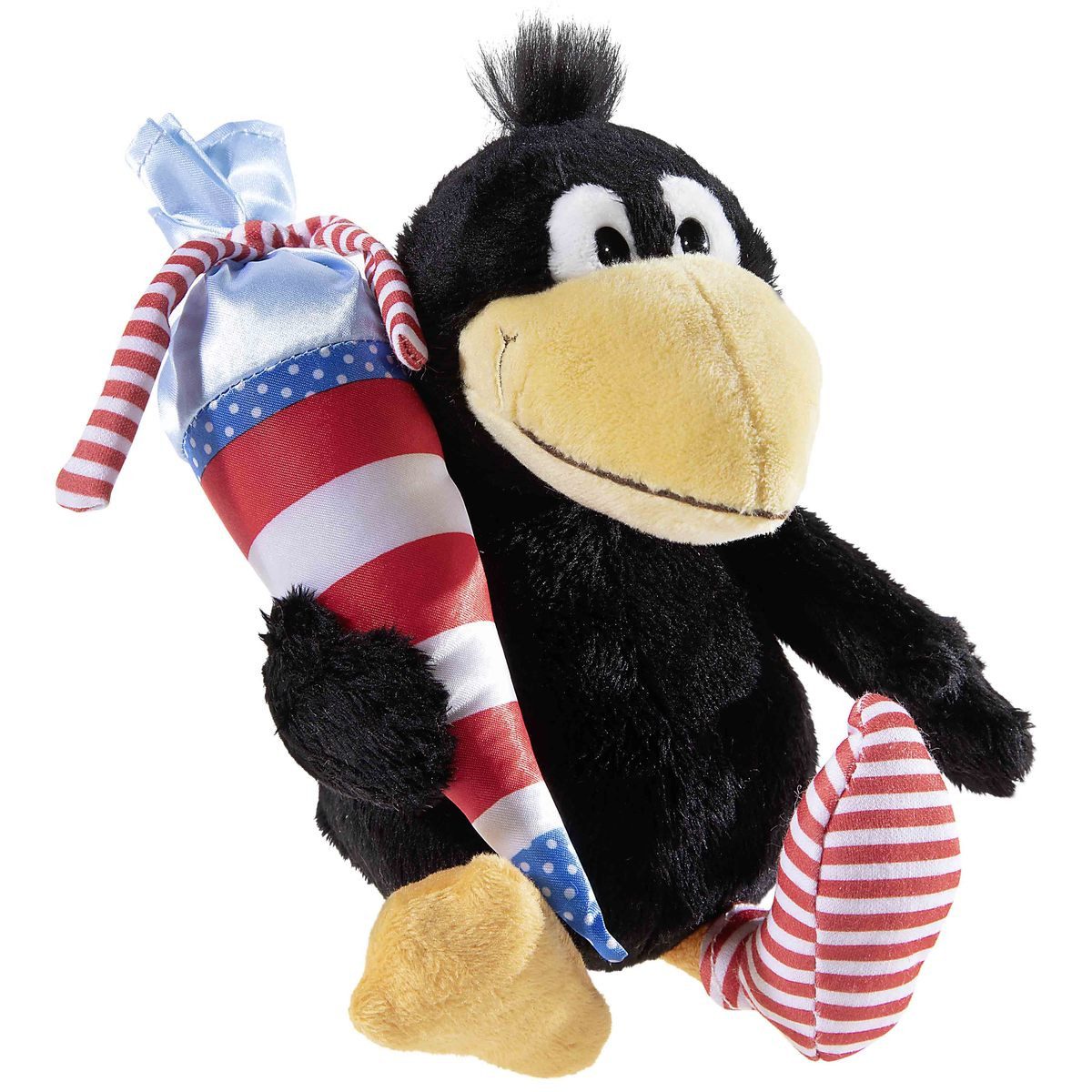 Heunec® Plüschfigur Plüsch Der kleine Rabe Socke mit Schultüte schwarz 15cm