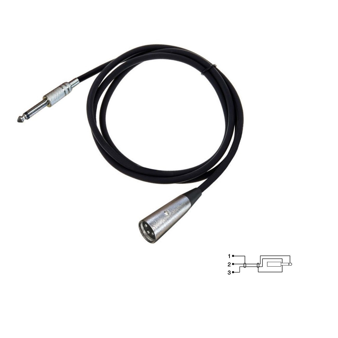 ARLI Mikrofonkabel 5m – XLR male auf 6,3 mm Klinke vergoldet Audio-Kabel, 6,35-mm-Klinke, XLR (500 cm), 3-polig symmetrisch für Mikrofon Mischpult Studio PA System