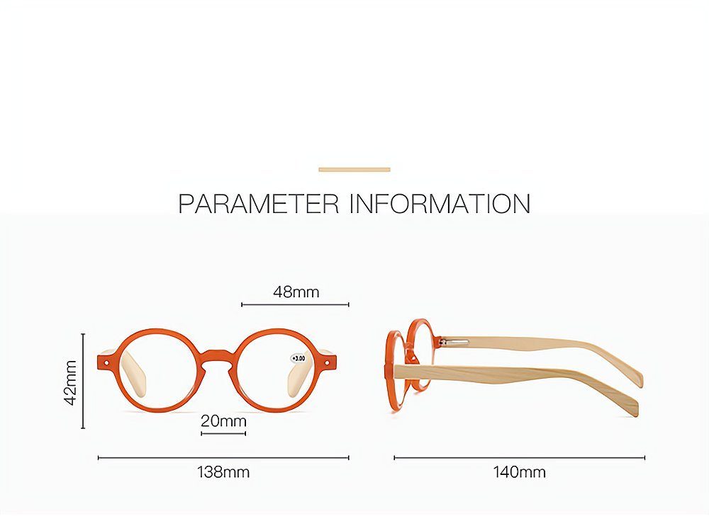 anti Lesebrille orange Rahmen Gläser PACIEA bedruckte blaue presbyopische Mode