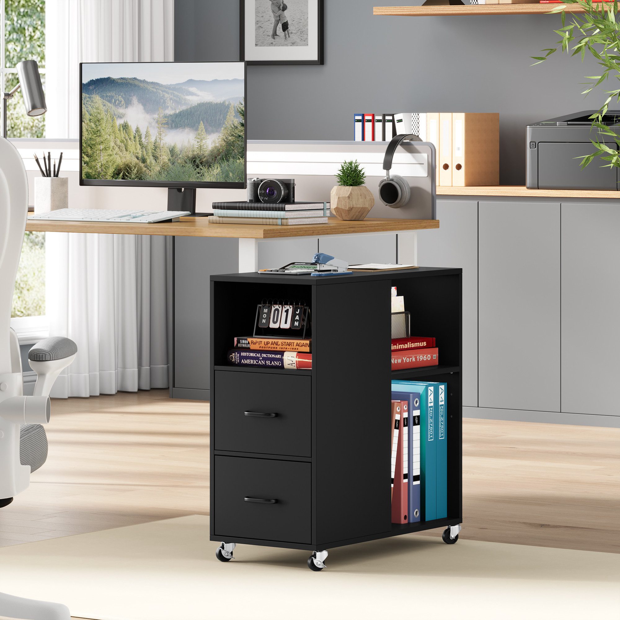 HOMECHO Rollwagen, Rollcontainer mit Schubladen auf Rollen